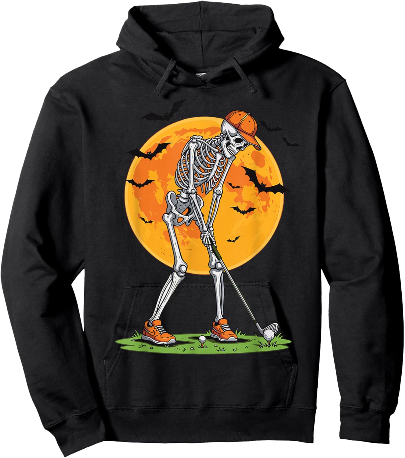 Golf Skeleton Costume Funny Halloween Golfer Hoodie - Hoodie | Black