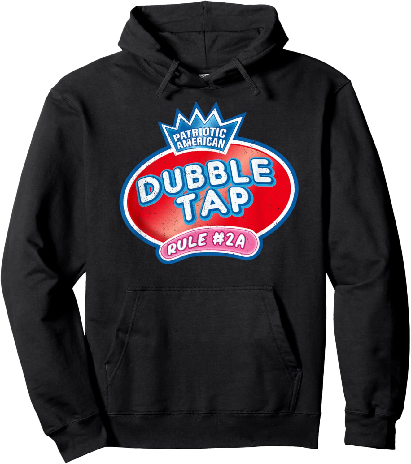 Retro Patriotic American Double Tap Rule 2A Vintage Grunge Hoodie - Hoodie | Black