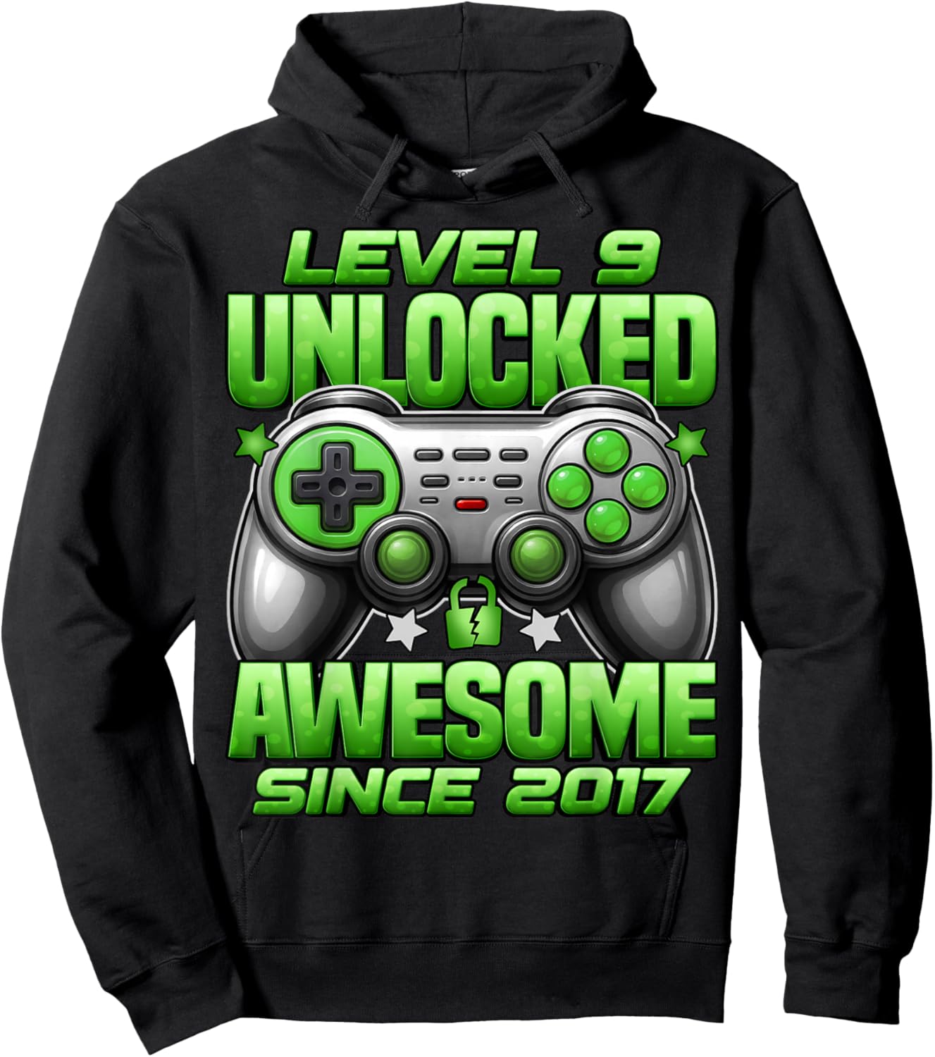 Level 9 Unlocked 9 Year Old Gifts for Boys 9th Birthday Boy Hoodie - Hoodie | Black
