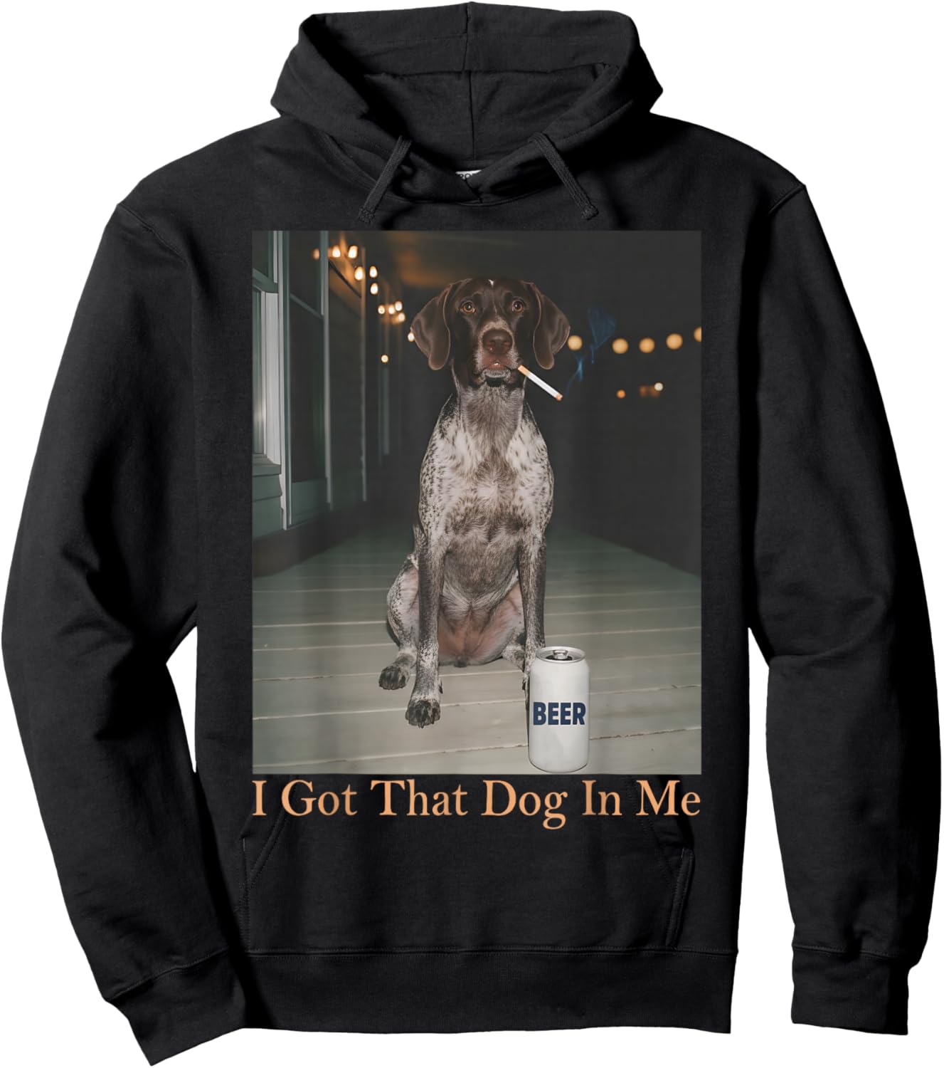I Got That Dog in Me Funny German Shorthair Pointer Smoking Hoodie - Hoodie | Black