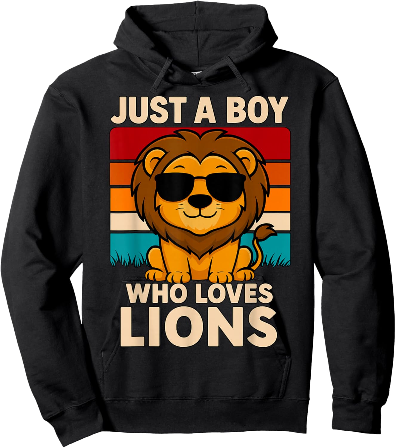Just a Boy who Loves Lions Hoodie - Hoodie | Black