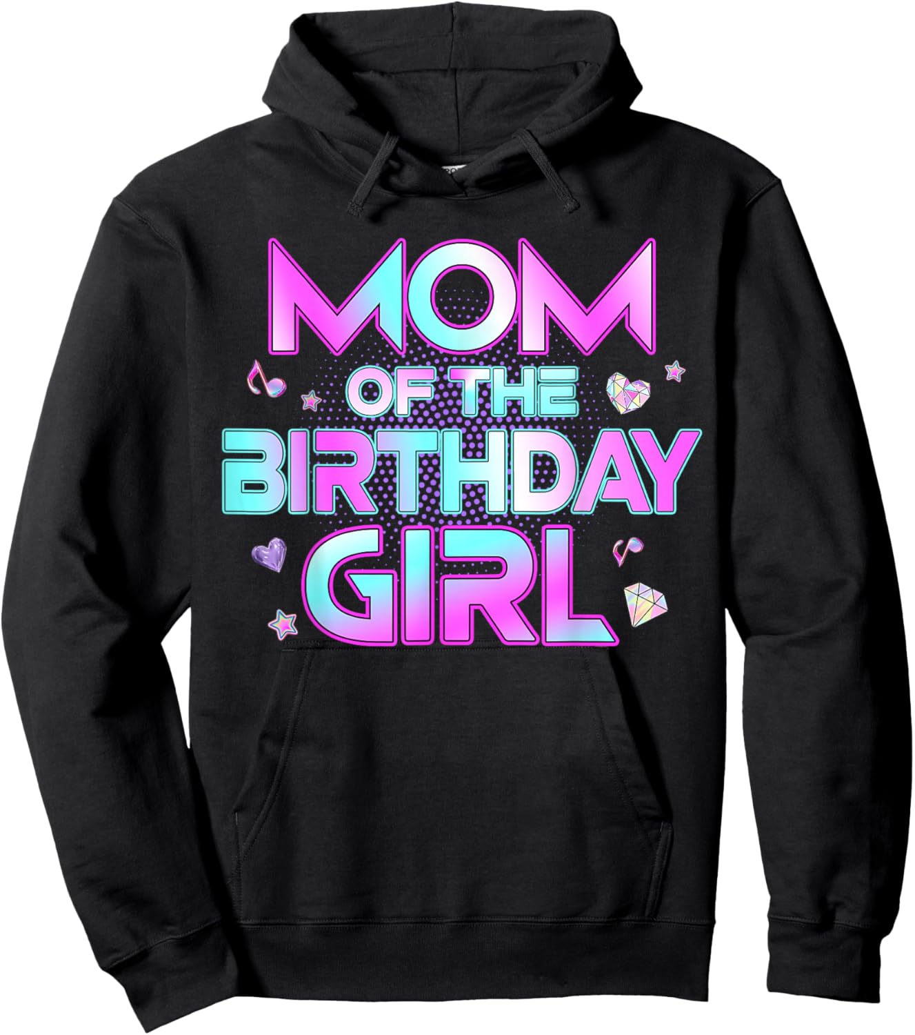 Mom of The Birthday Girl Matching Family Birthday Party Hoodie - Hoodie | Black