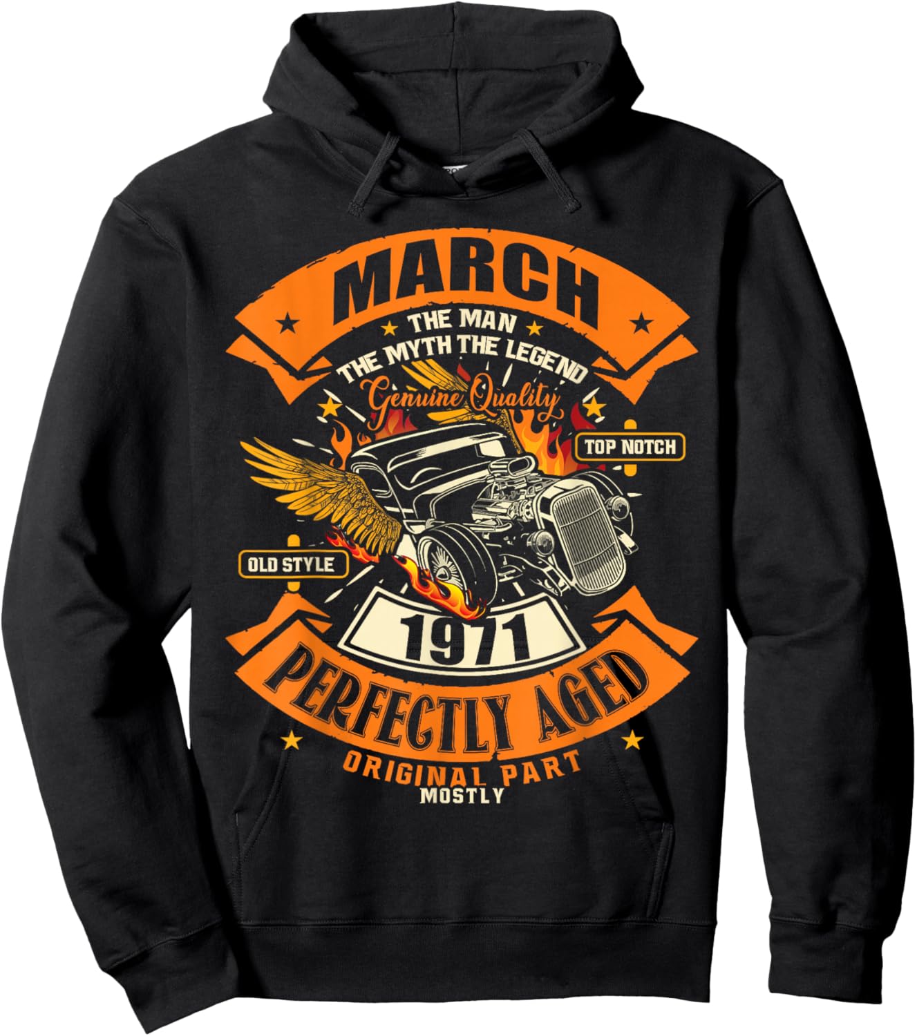 55th Birthday Gift Man Myth Legend March 1971 55 Yrs Old Hoodie - Hoodie | Black