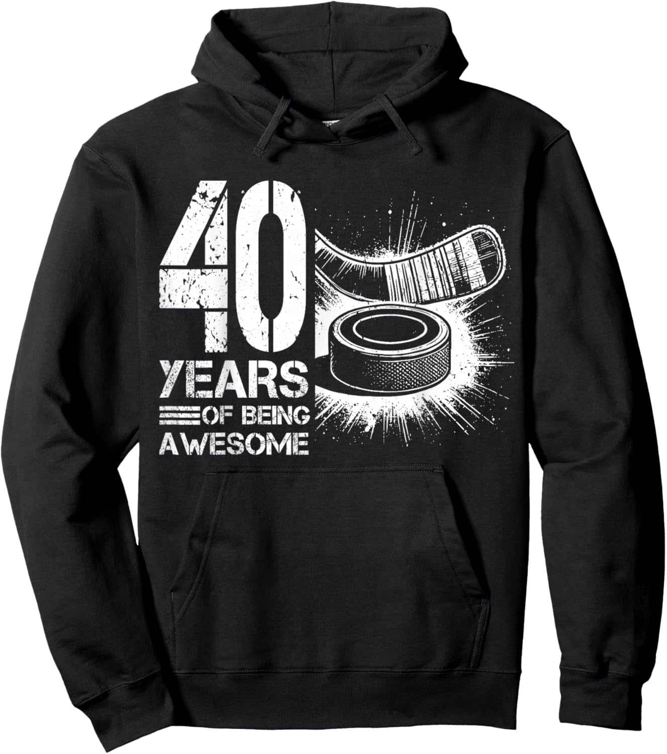 40th Birthday Men Icehockey Player Ice Hockey 40 Years Old Hoodie - Hoodie | Black