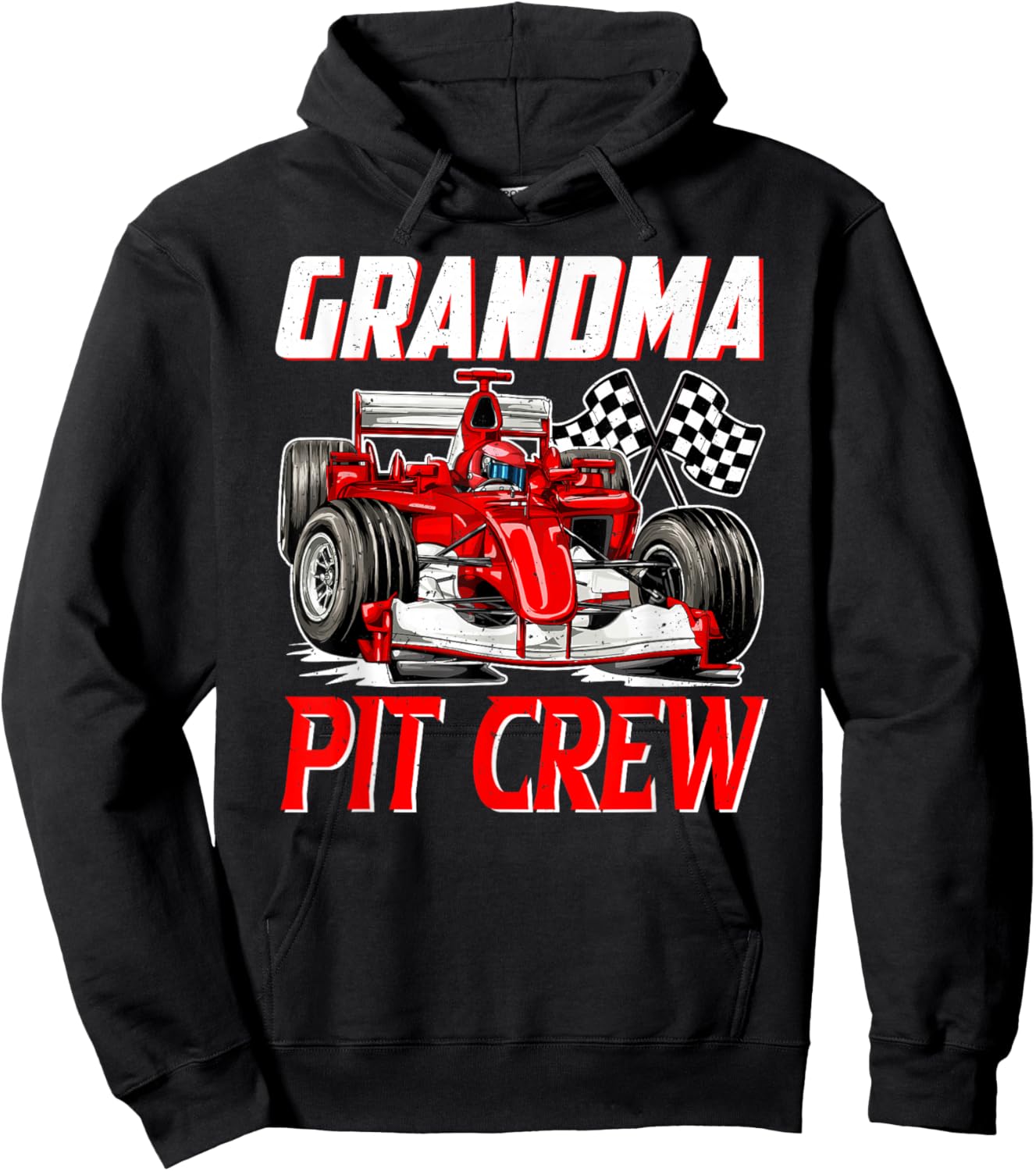 Grandma Pit Crew Racer Racing Family Hoodie - Hoodie | Black