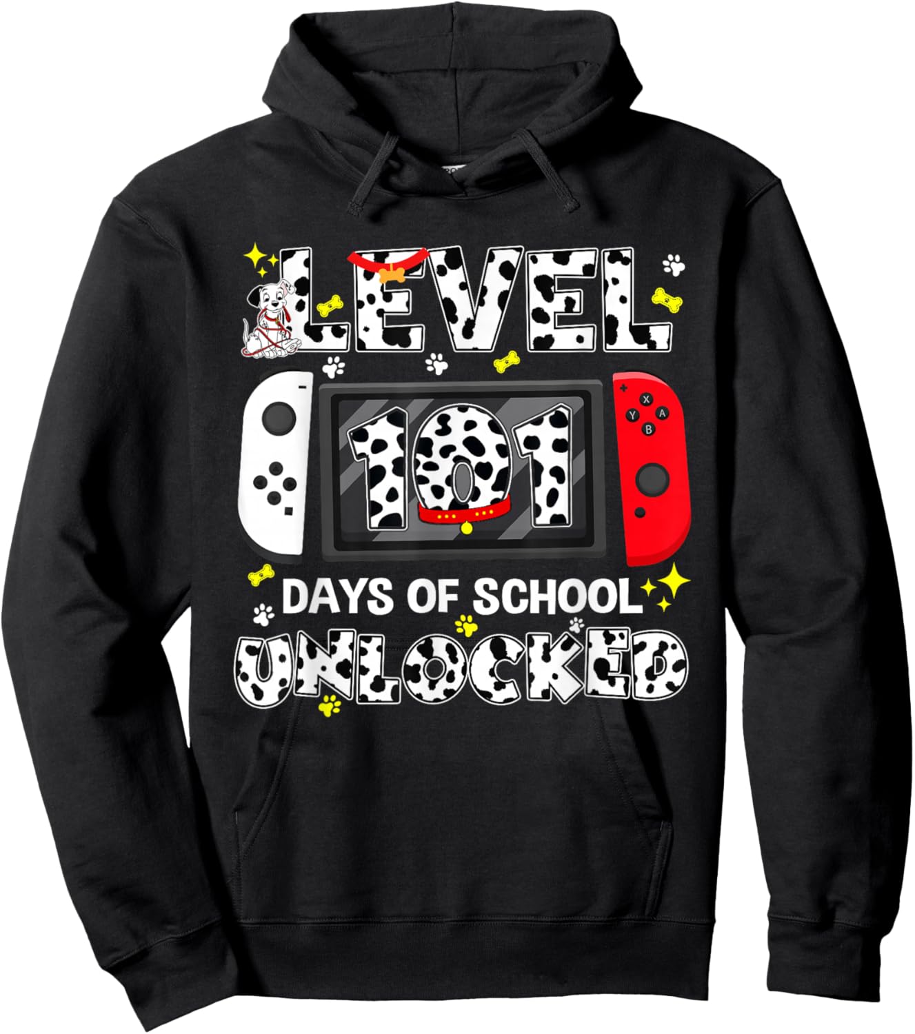 Level Unlocked Game Controller 101 Days School 100 Days Hoodie - Hoodie | Black