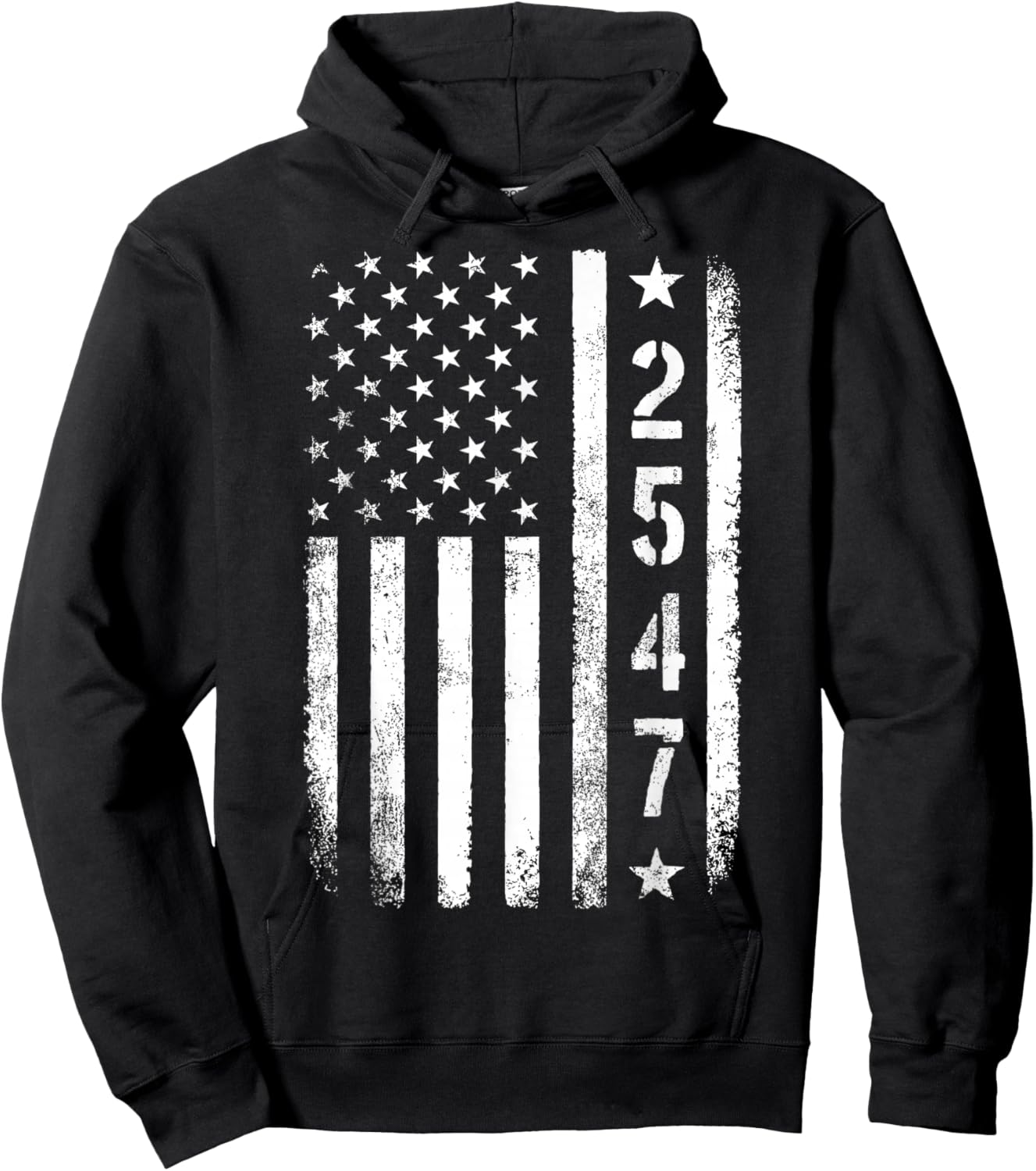 2547 Flag Patriotic Hoodie - Hoodie | Black