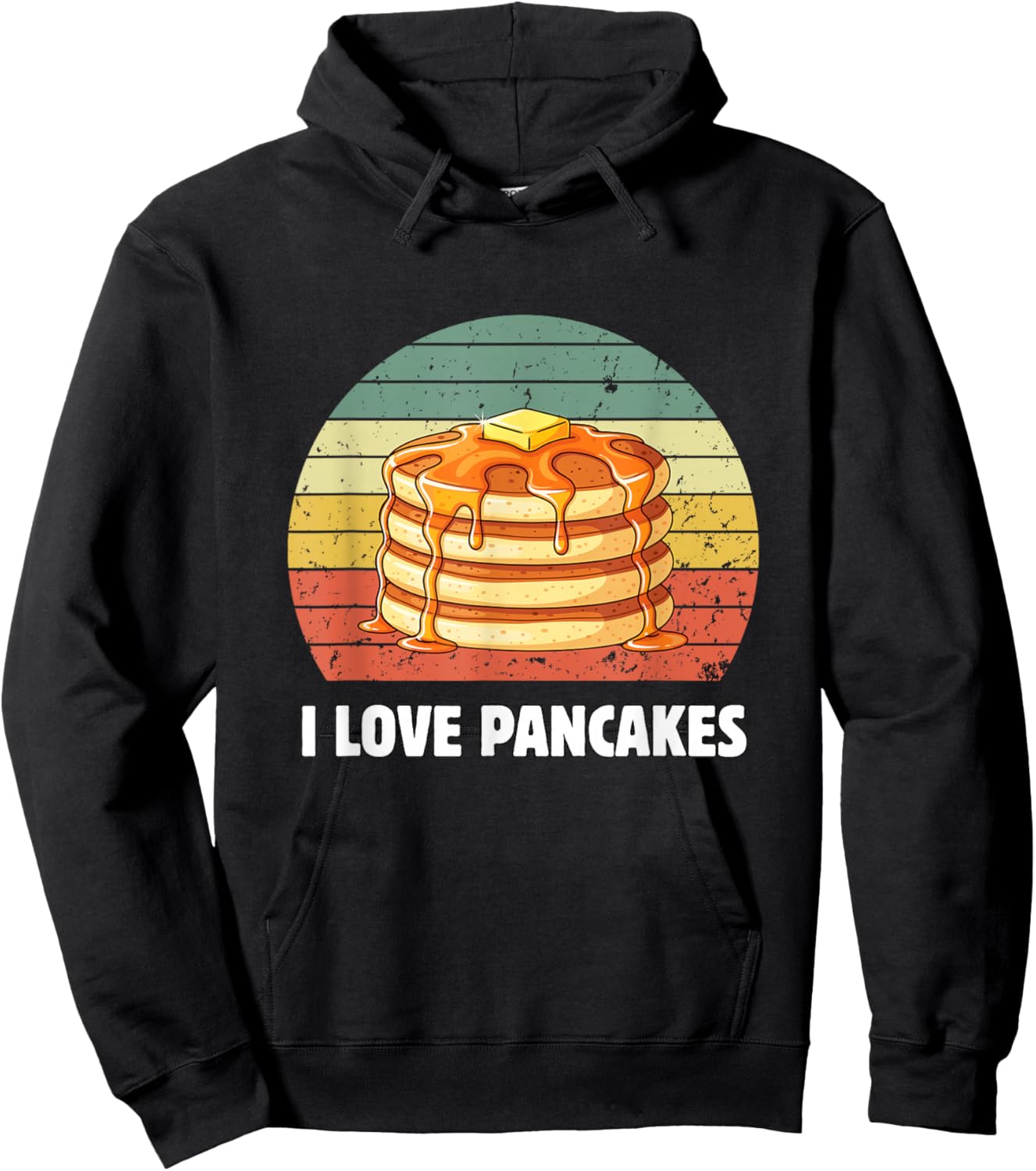 I Love Pancakes Retro Pancake Lover I Love Pancakes Hoodie - Hoodie | Black