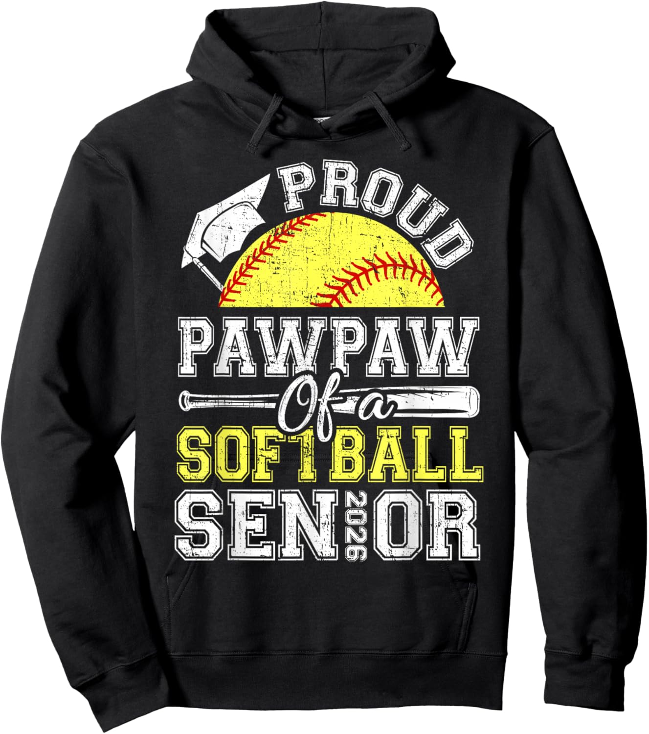 Proud Pawpaw of A 2026 Senior Softball Graduate Hoodie - Hoodie | Black