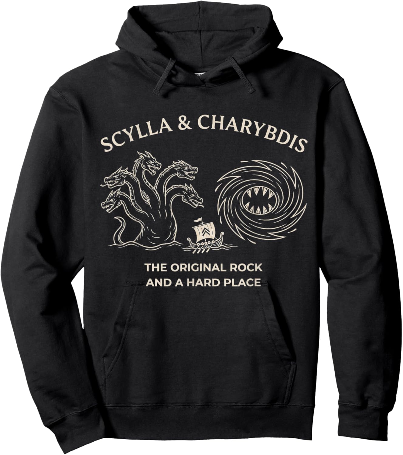 Scylla and Charybdis - The Original Rock and a Hard Place Hoodie - Hoodie | Black