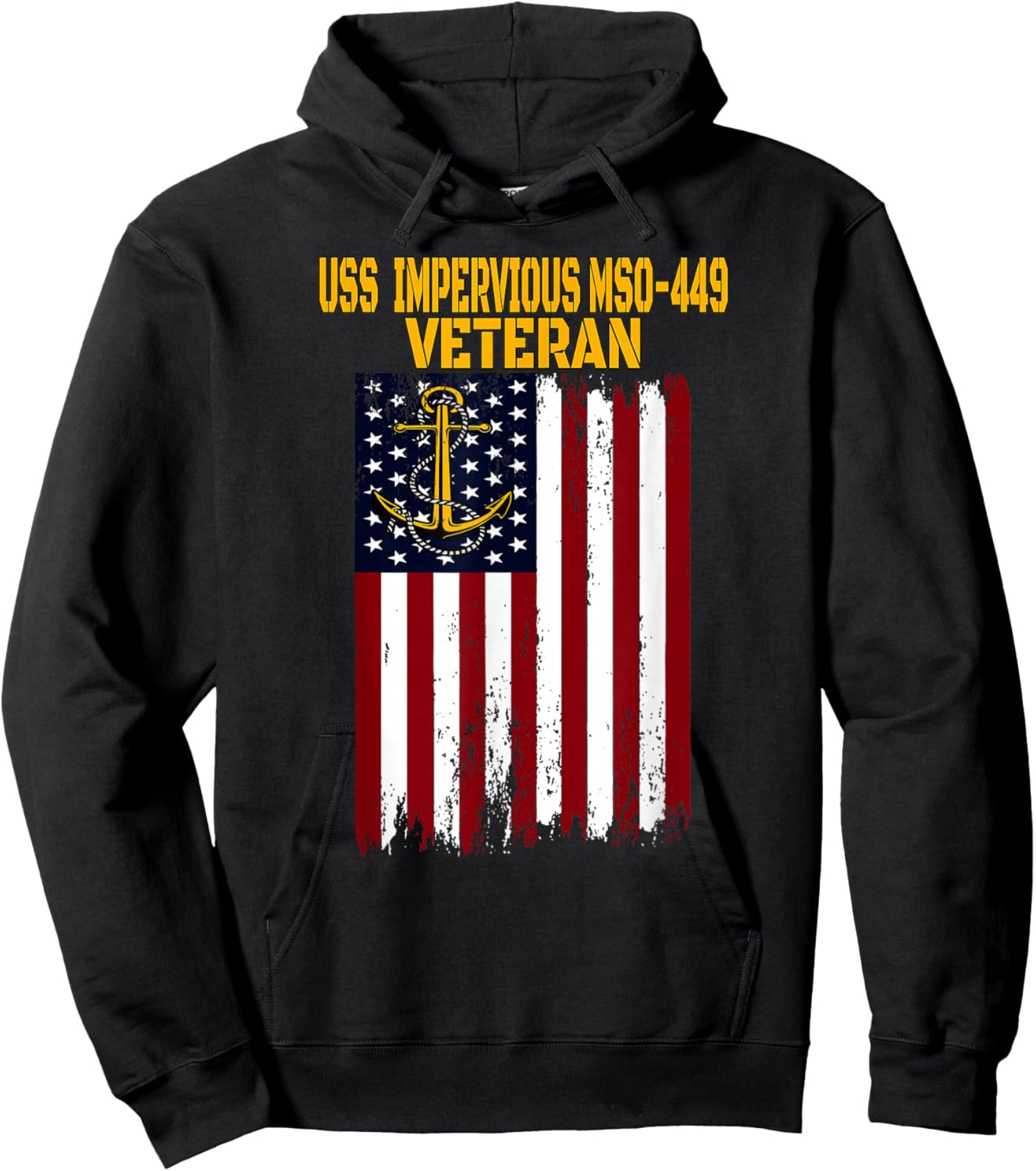 USS Impervious MSO-449 Minesweeper Warship Veterans Day Hoodie - Hoodie | Black