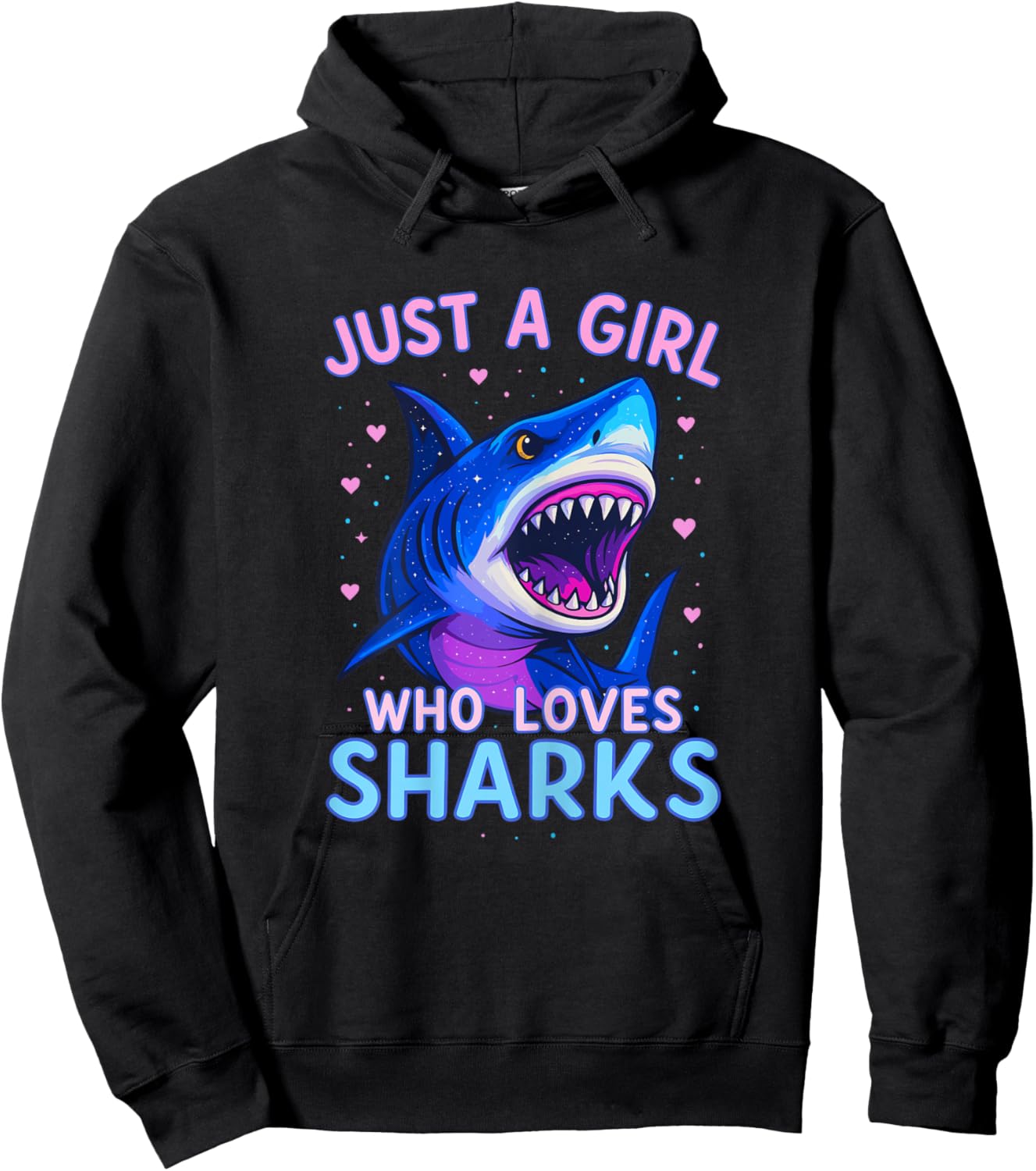 Just a Girl who Loves Sharks Hoodie - Hoodie | Black
