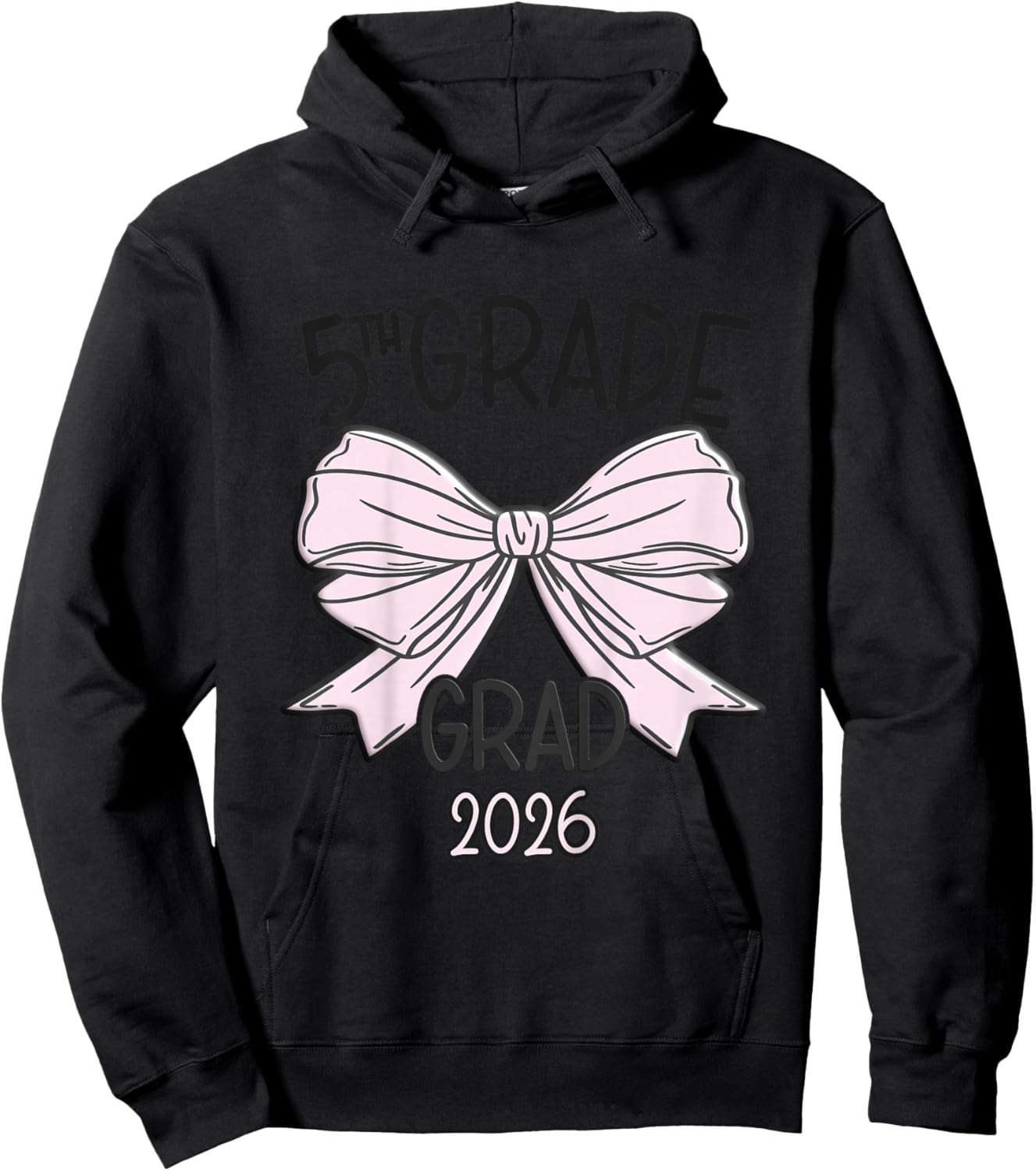 Fifth 5th Grade Grad 2026 Bow Elementary School Graduate Hoodie - Hoodie | Black