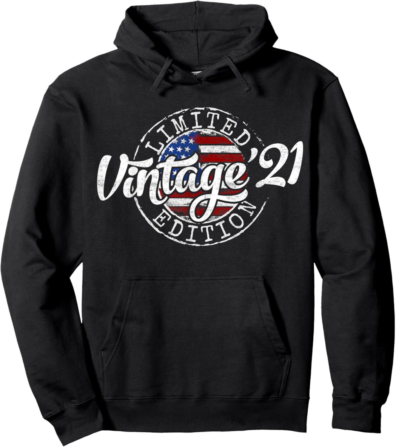 Vintage 2021 Stamp 5th Birthday Gift Boy Girl 5 Year Old Hoodie - Hoodie | Black