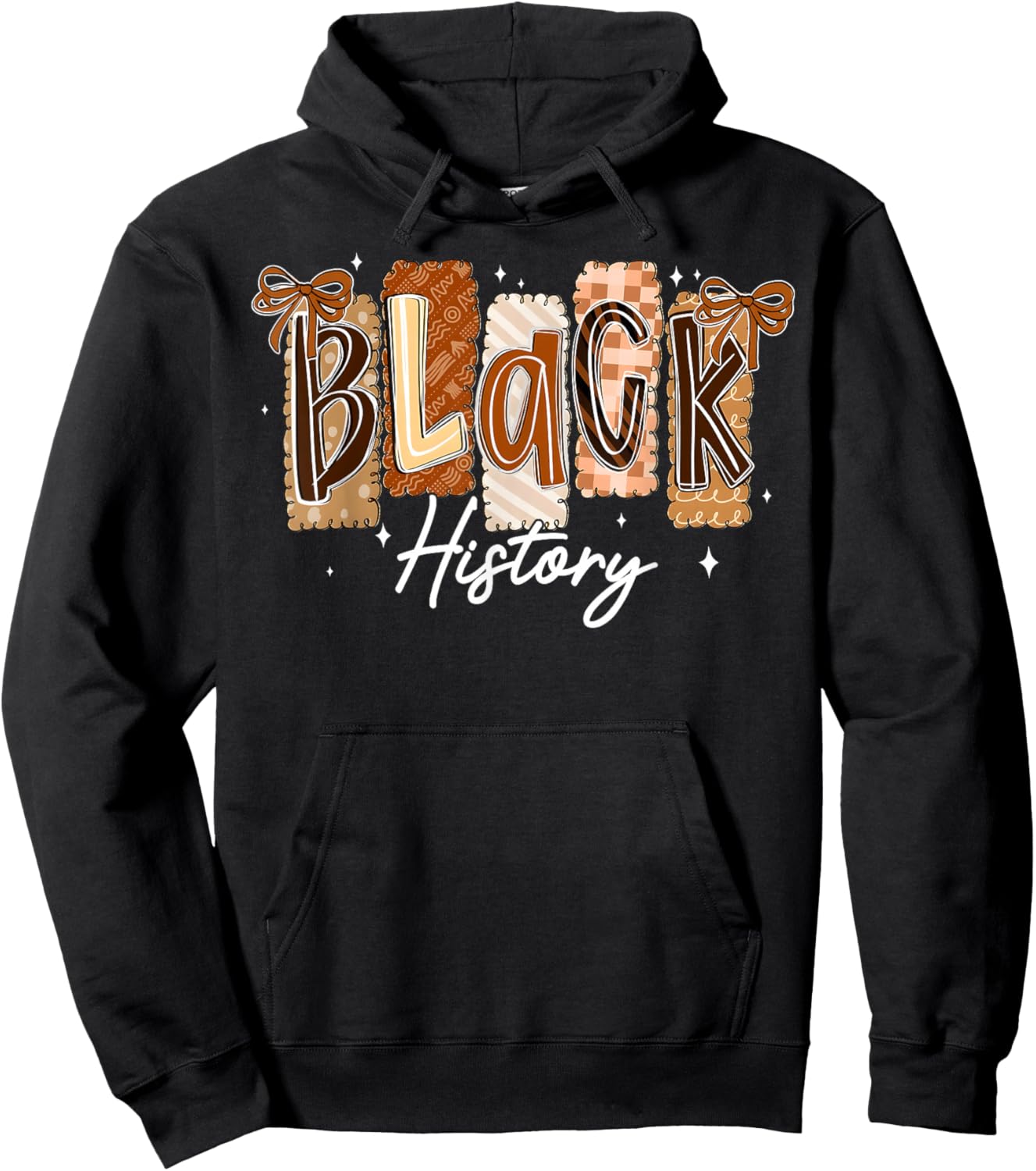 Preppy Black History Coquette Bow African Girl Women Kid Hoodie - Hoodie | Black