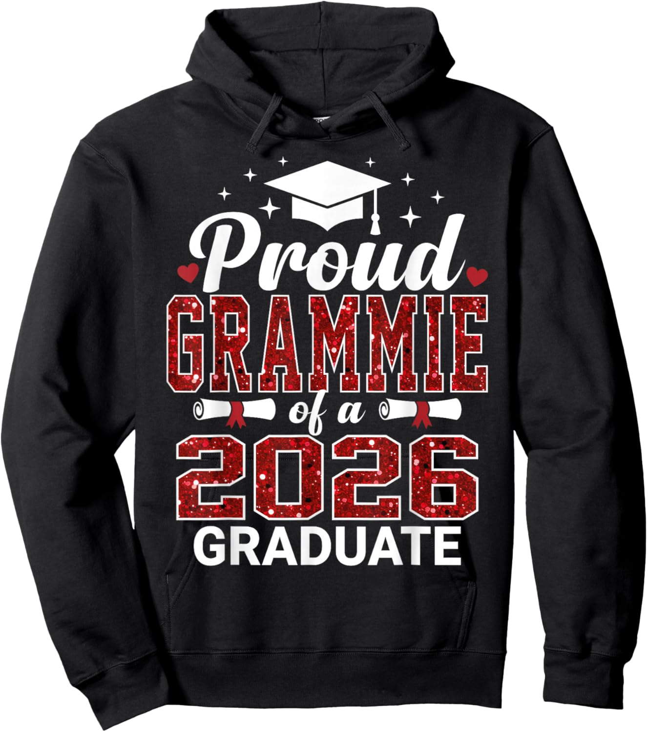Proud Grammie of a 2026 Graduate Senior Graduation Year Hoodie - Hoodie | Black