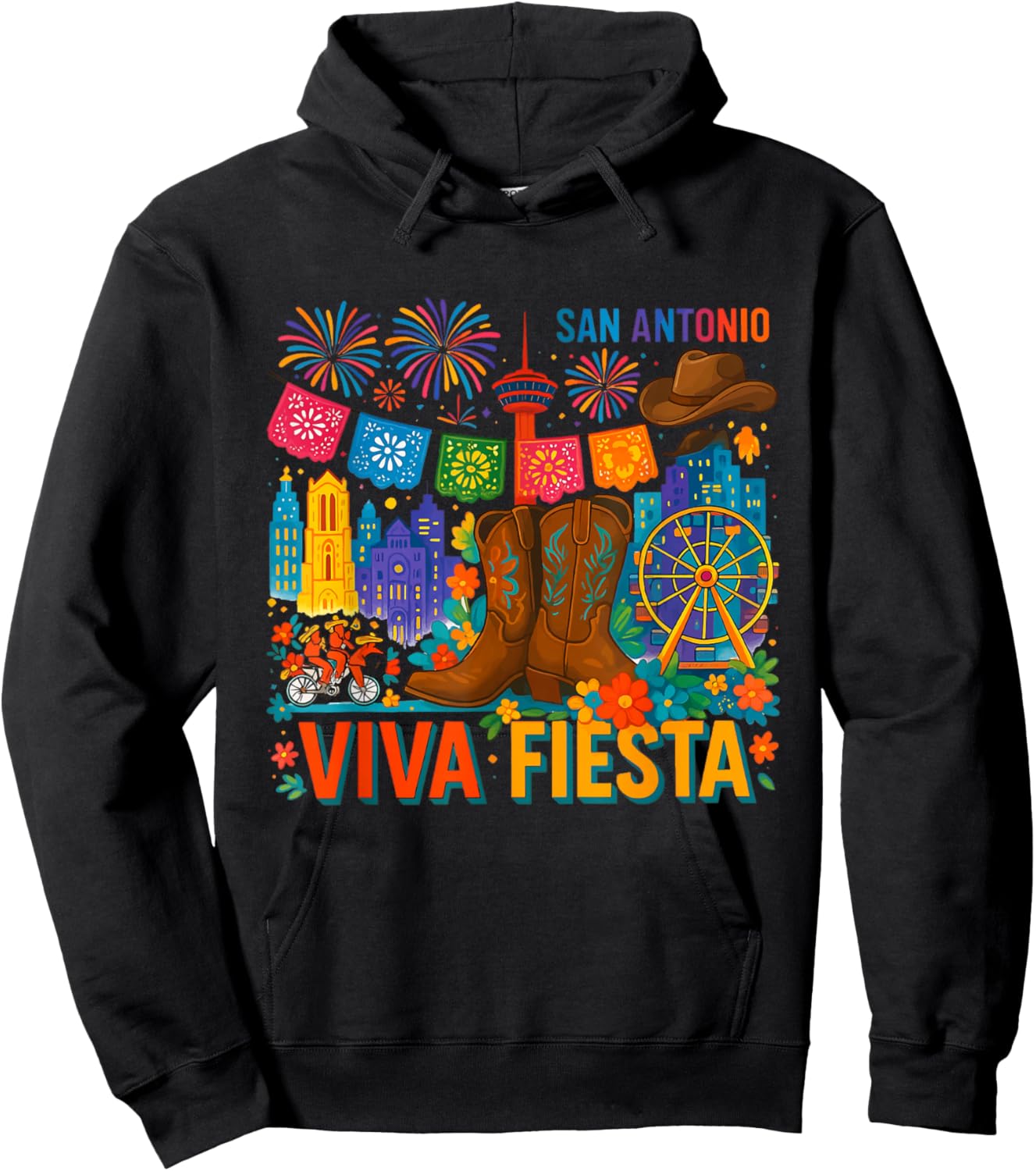 Funny Cinco De Mayo Viva Fiesta San Antonio Mexican Party Hoodie - Hoodie | Black
