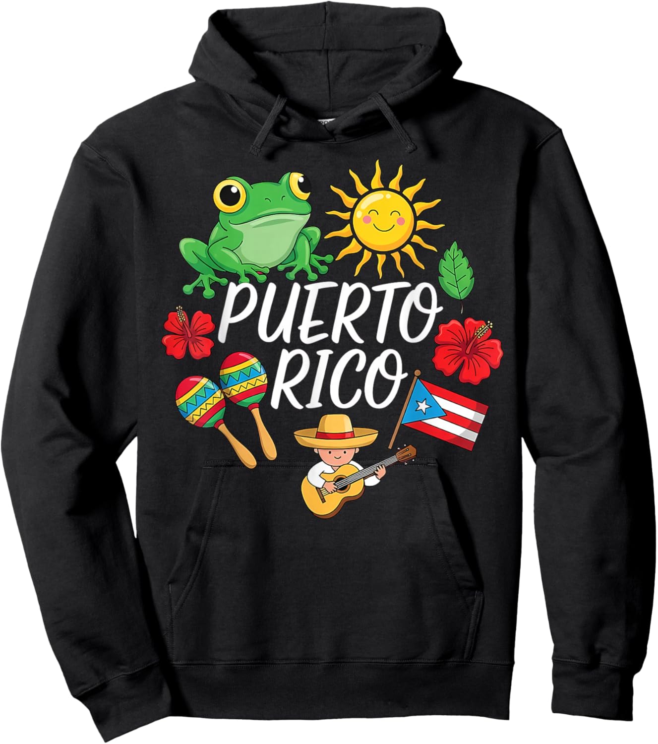 Puerto Rican Outfit Hispanic Puertorico Boricua Rican Hoodie - Hoodie | Black
