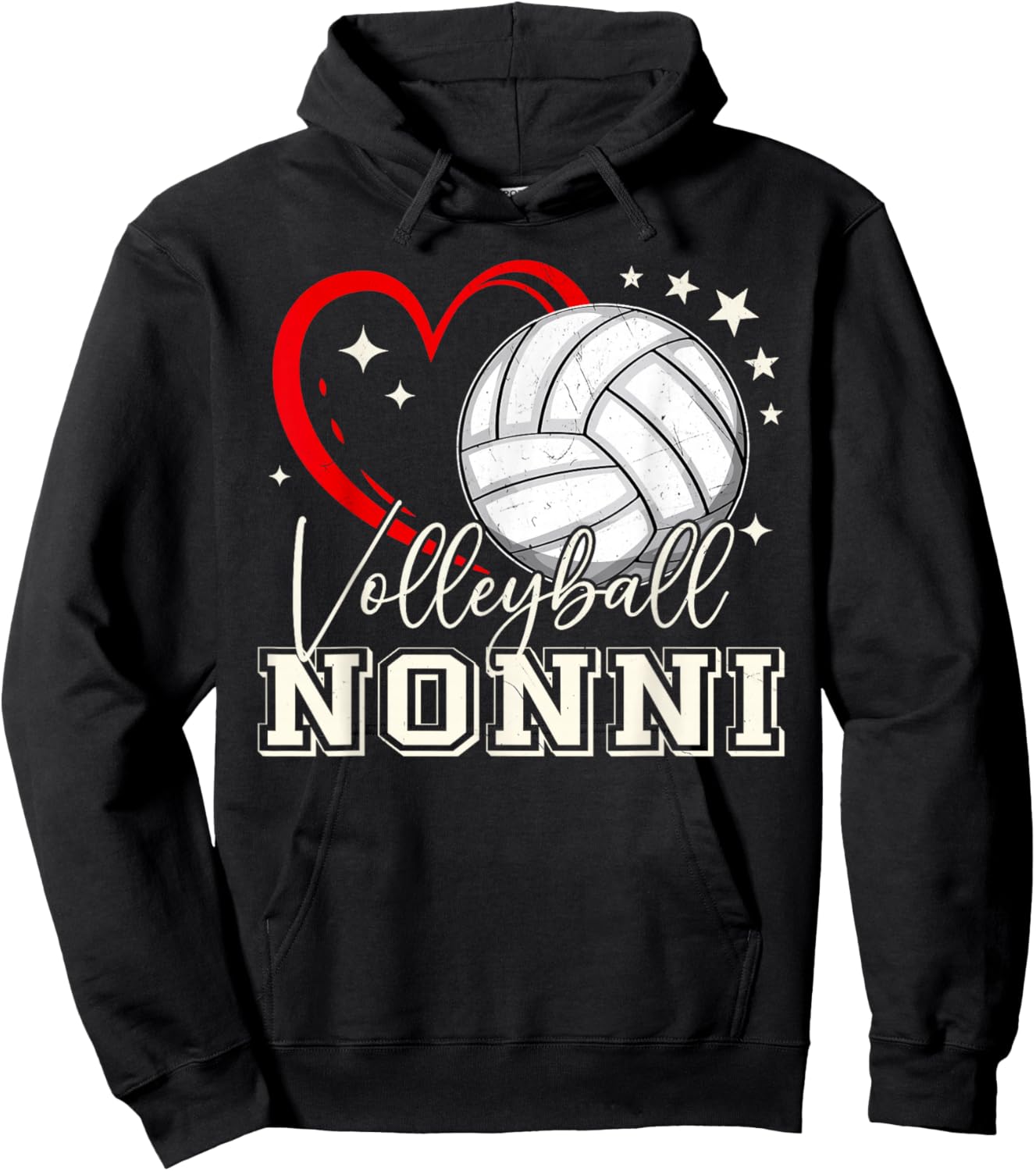 Volleyball Nonni Family Matching Cute Volleyball Lover Hoodie - Hoodie | Black