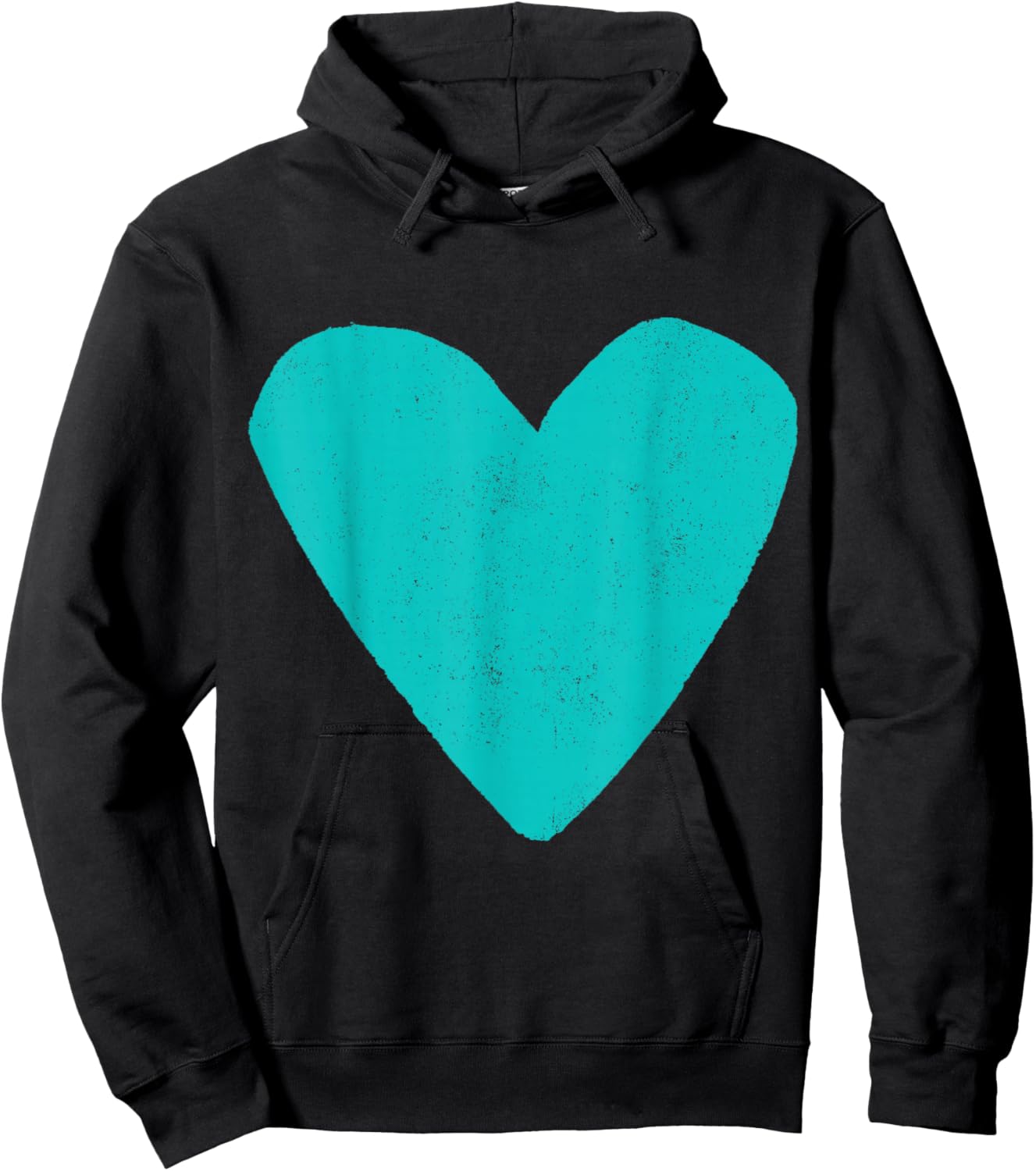 Love Heart Teal Turquoise Color Black Hoodie - Hoodie | Black