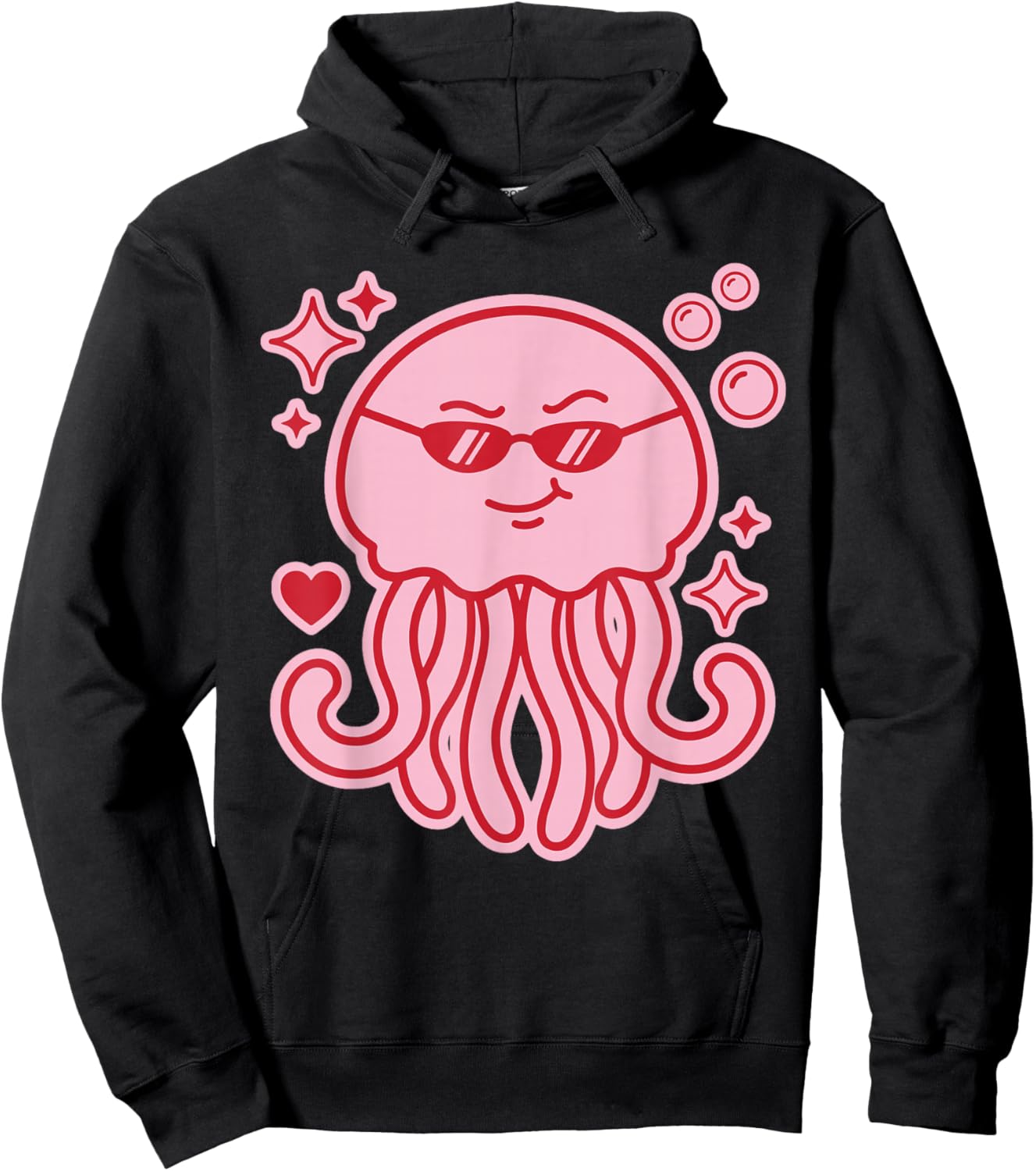 Y2K Cute Kawaii Pink Jellyfish Hoodie - Hoodie | Black