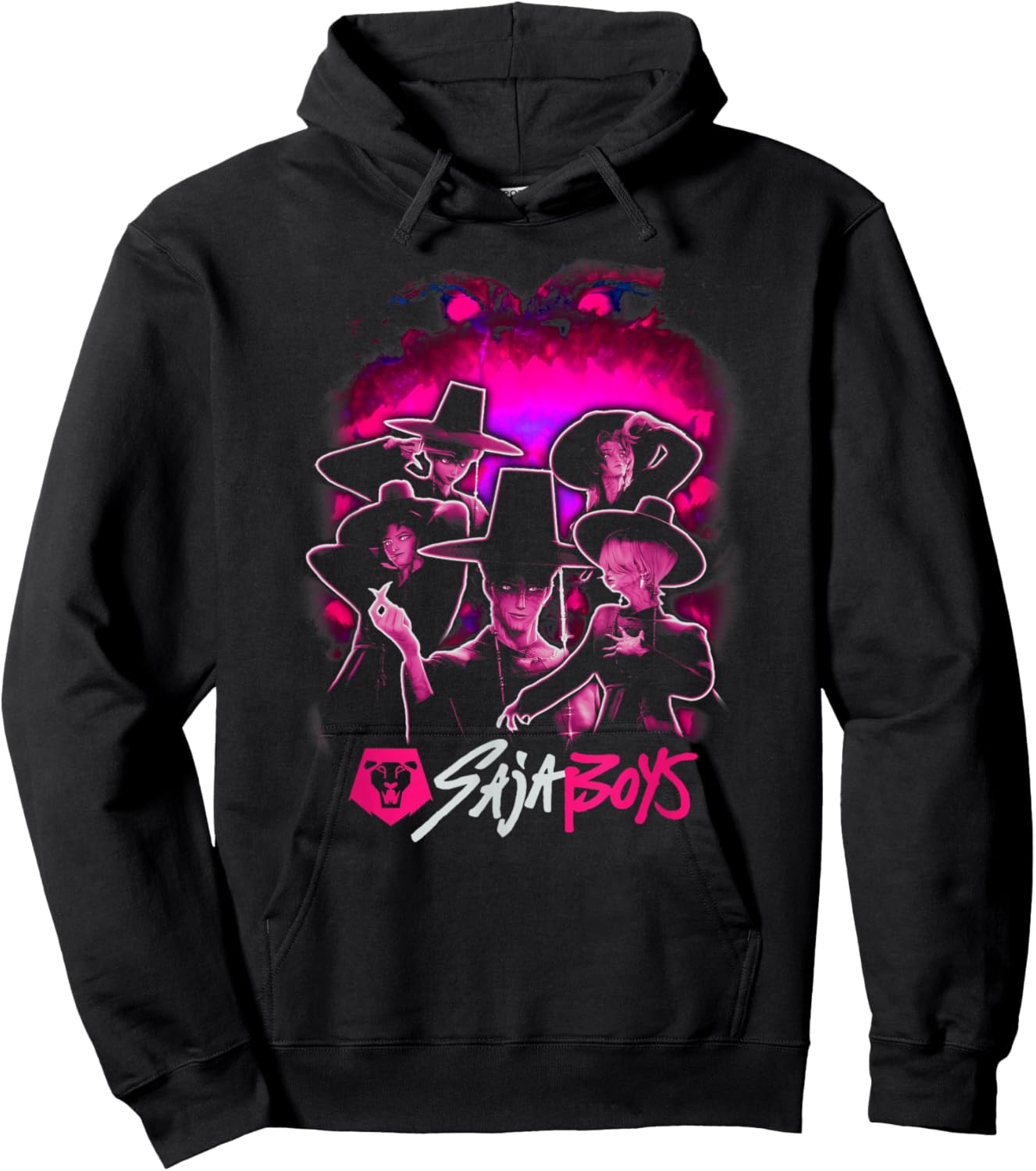 Kpop Demon Hunters Saja Boys Demon Form Group Shot Hoodie - Hoodie | Black