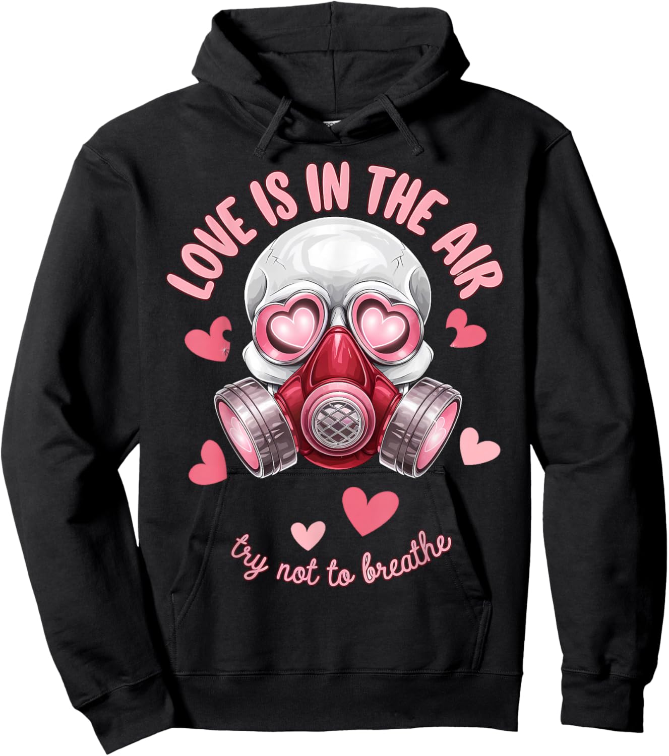 Valentine Skull Gas Mask Love Romance Hoodie - Hoodie | Black