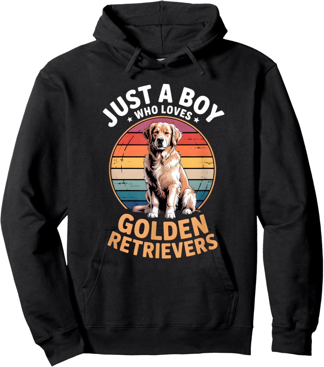 Boys Golden Retriever Hoodie - Hoodie | Black