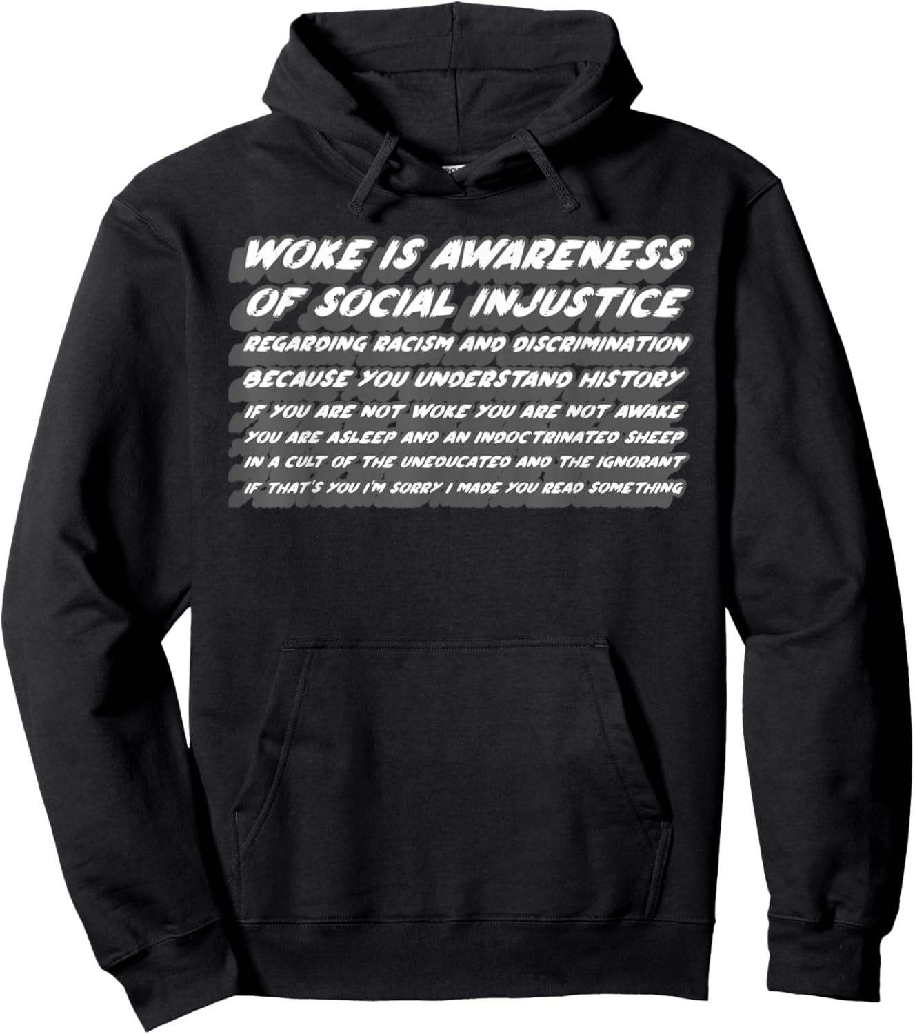 Woke is Awareness of Social Injustice | Awake Politics Hoodie - Hoodie | Black