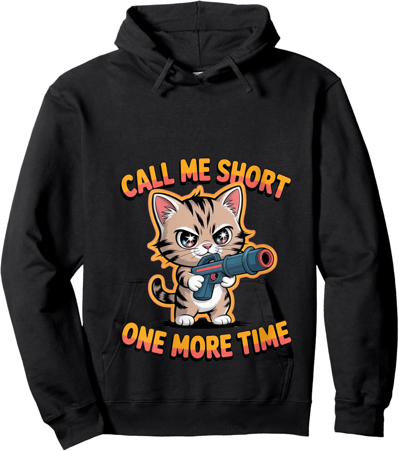 Women's Call Me Short Ones More Times Funny Cat V-Neck Hoodie - Hoodie | Black