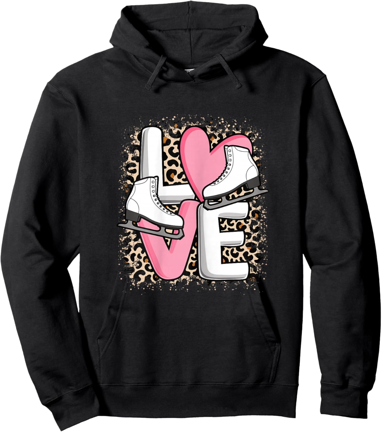 Love Ice Skating Cute Skate Figure Skater Women Girls Hoodie - Hoodie | Black