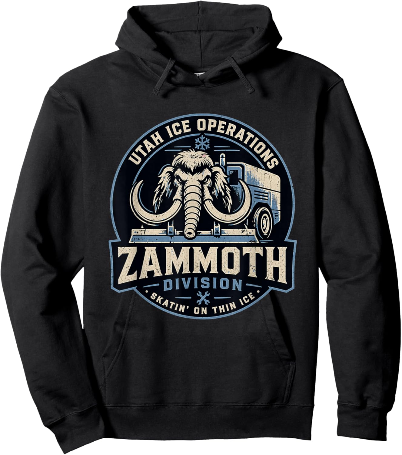 Zammoth Crew Mammoth Ice Machine Utah Fan Funny Hockey Hoodie - Hoodie | Black
