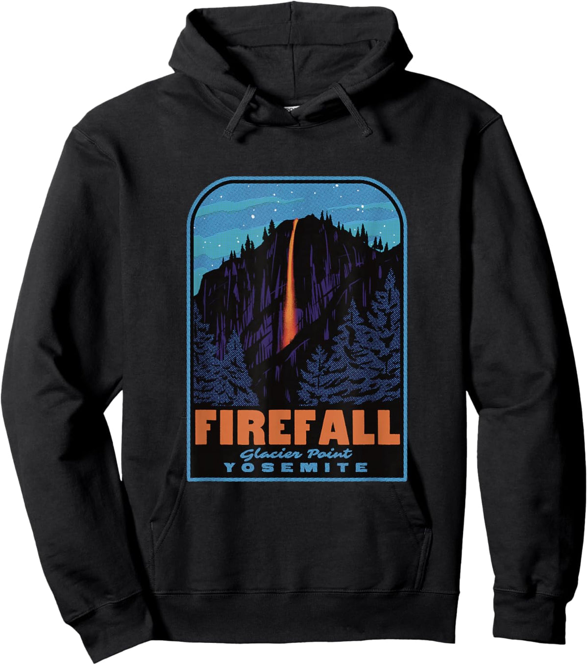 Historic Yosemite Firefall Glacier Point Hoodie - Hoodie | Black