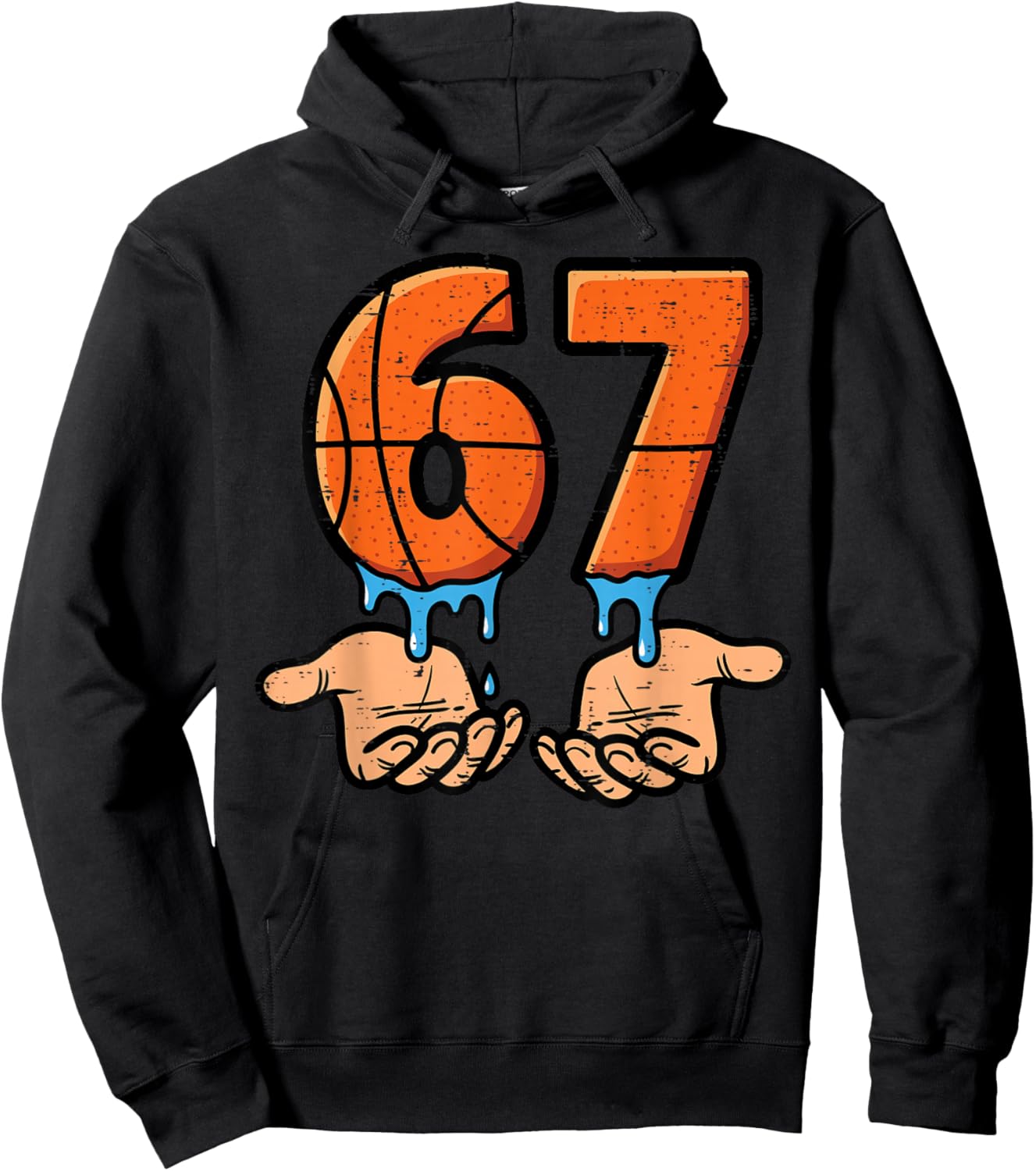6 7 Meme Basketball Drip Funny 67 Six Seven Kids Boys Youth Hoodie - Hoodie | Black