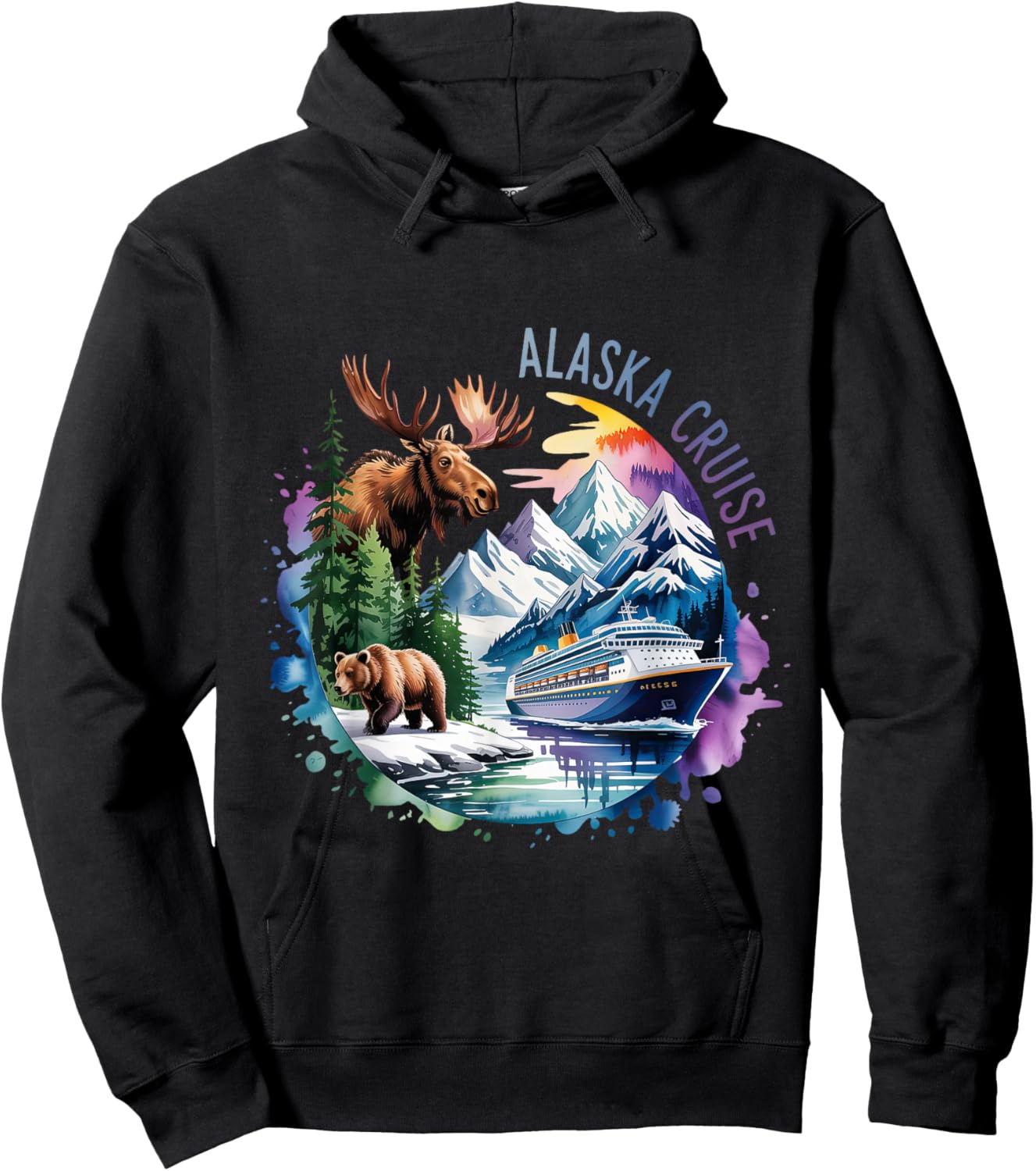 Alaska Cruise Friends Summer Matching Family Vacation Hoodie - Hoodie | Black