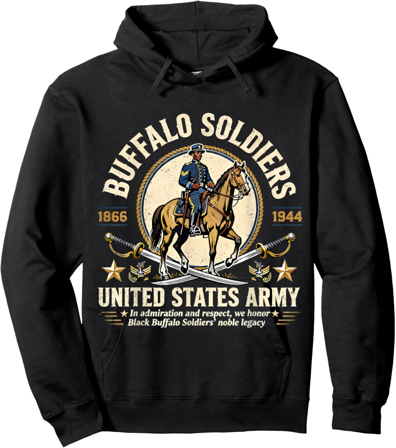 Buffalo Soldiers Black History United States Army Honor Hoodie - Hoodie | Black