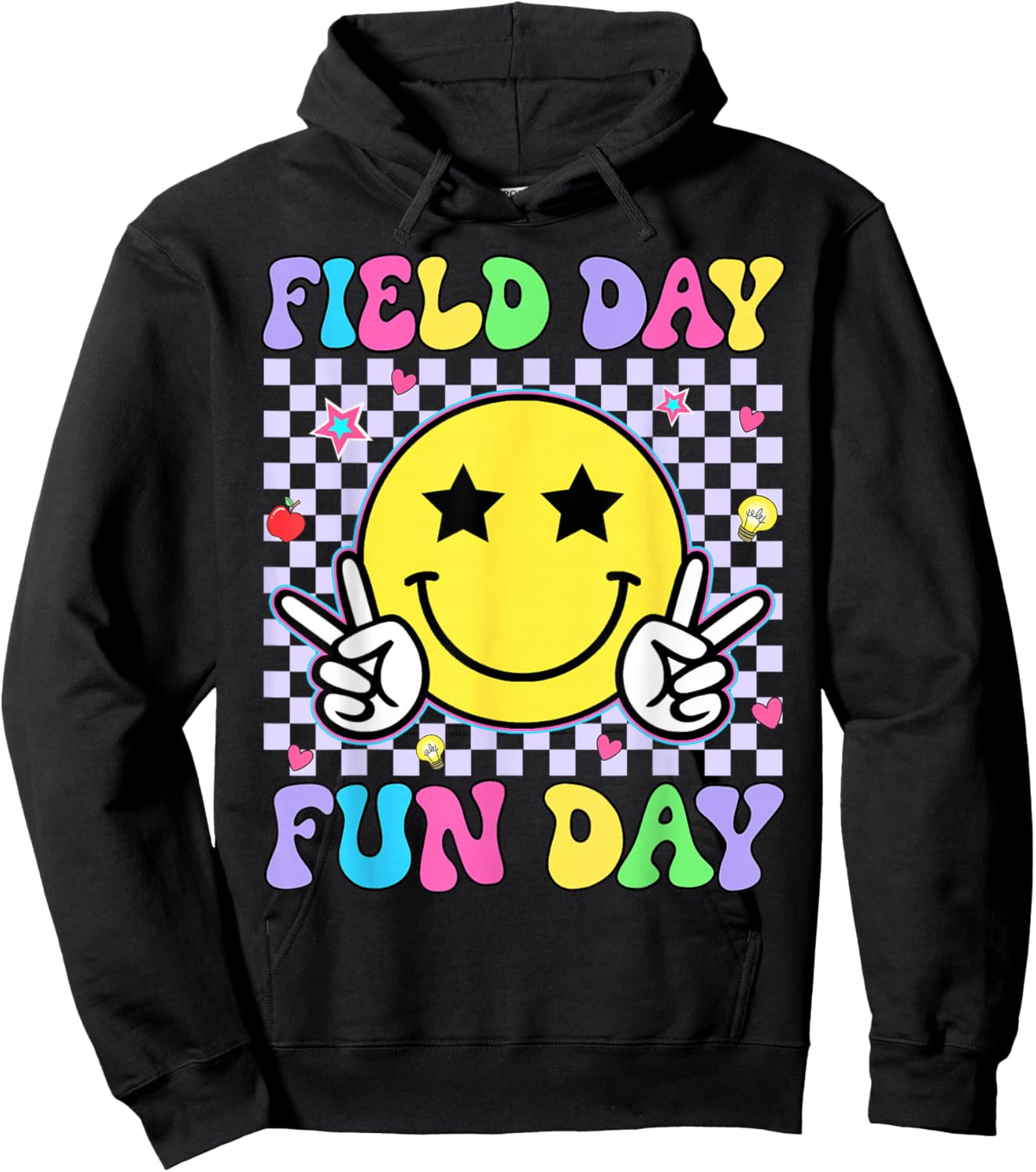 Retro Groovy Field Day Fun Day Teacher Kids Field Day 2026 Hoodie - Hoodie | Black