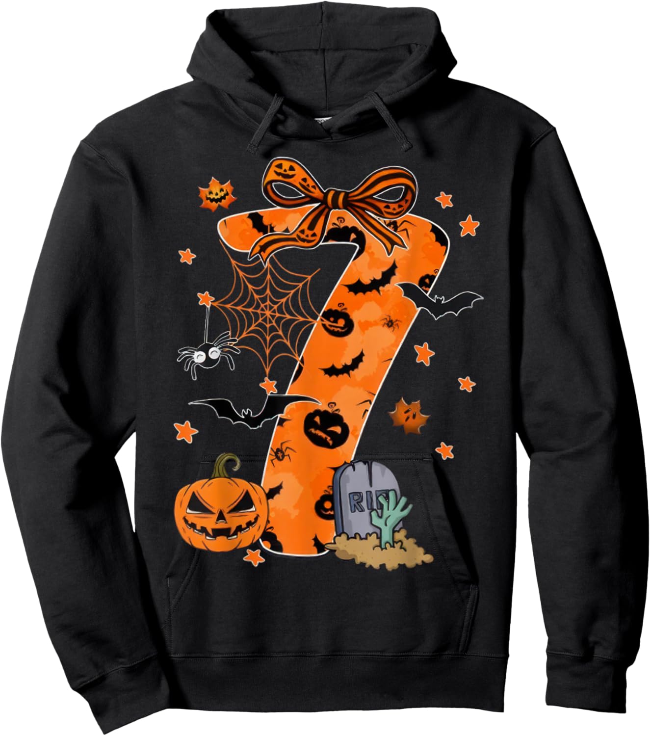 Fun Six Seven 6 7 Meme Design Couples Halloween Hoodie - Hoodie | Black