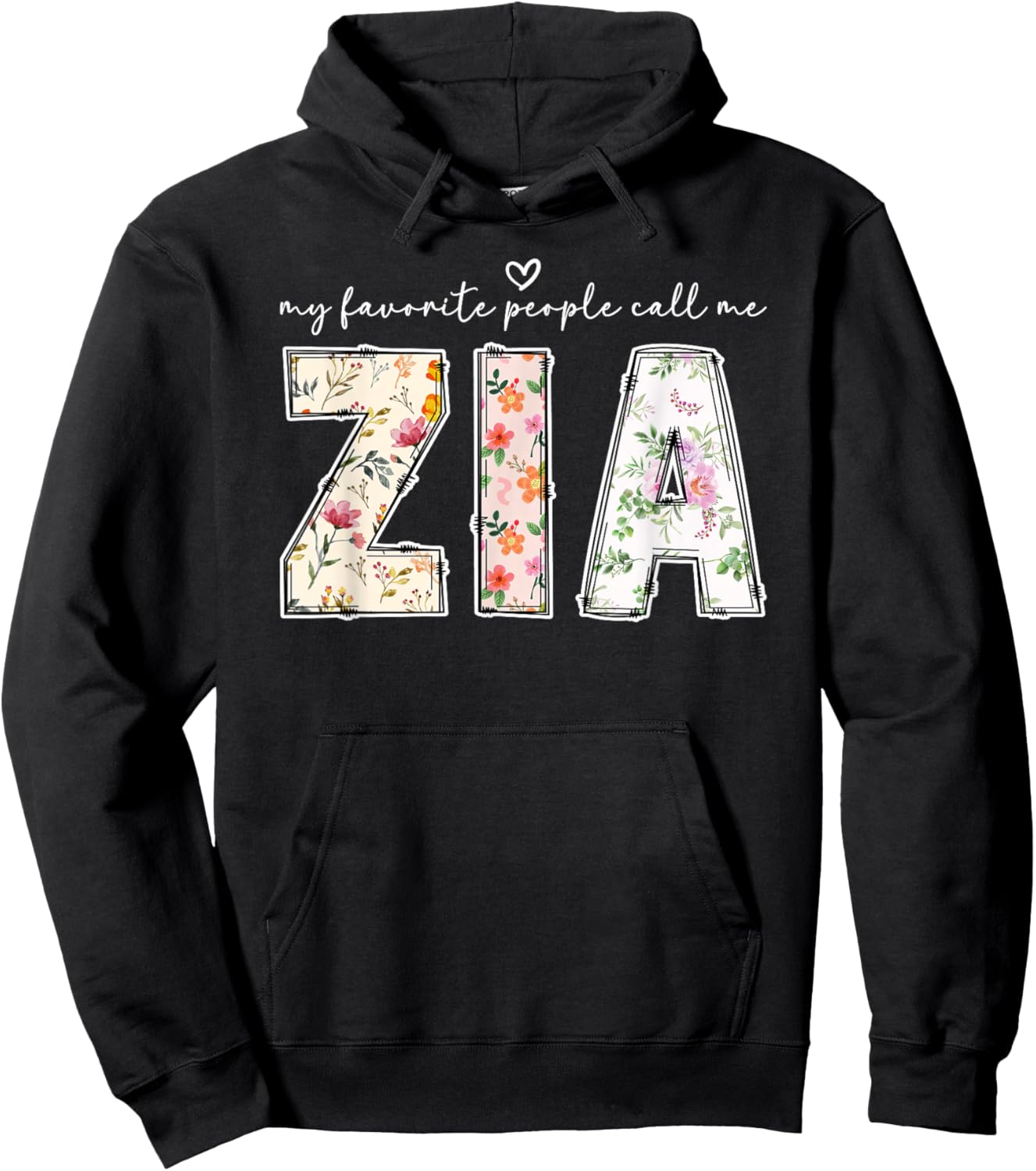 My Favorite People Call Me Zia Aunt Italian Aunt Zia Auntie Hoodie - Hoodie | Black