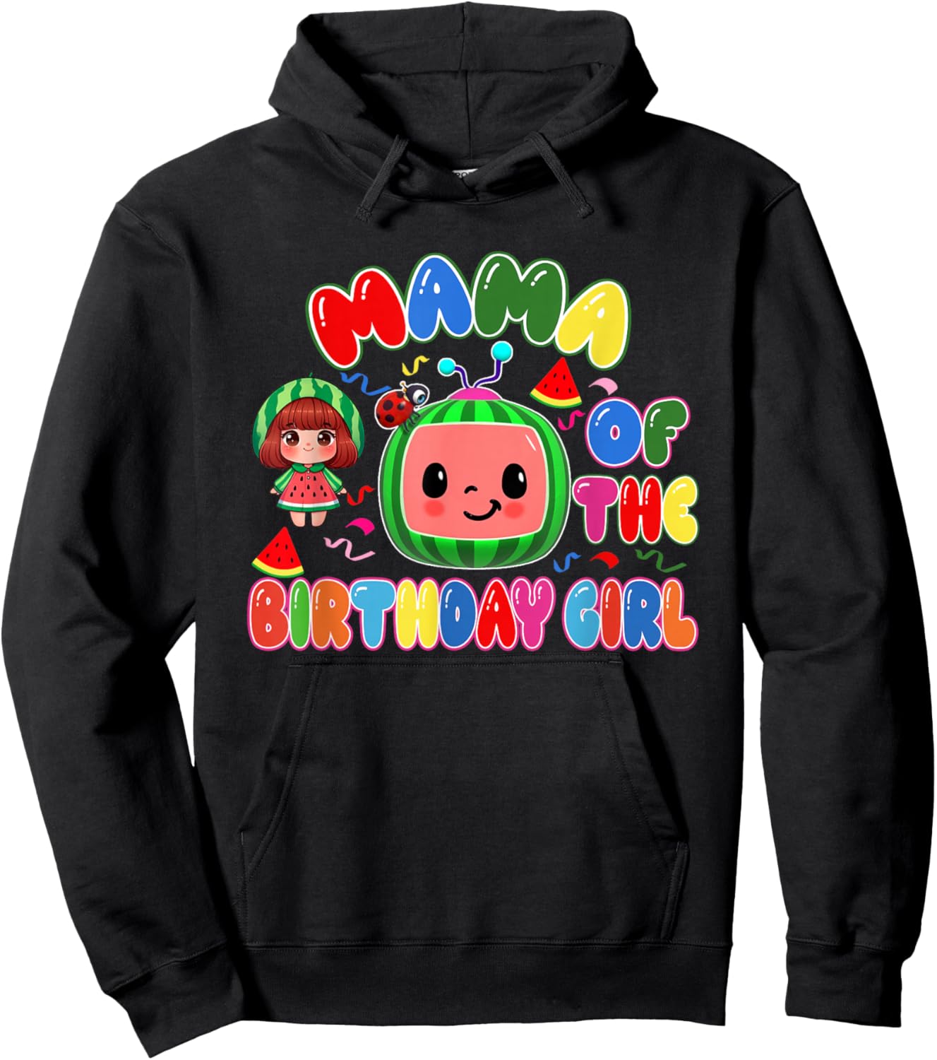 Mama of The Birthday Girl Melon Family Matching Funny Hoodie - Hoodie | Black