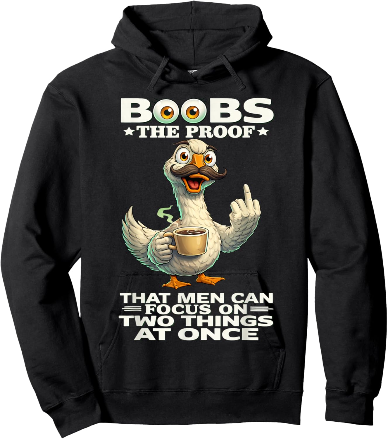 Boobs The Proof That Men Can Focus On Two Things at Once Fun Hoodie - Hoodie | Black