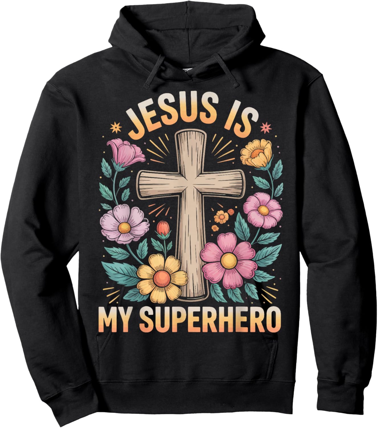 Jesus is My Superhero Hoodie - Hoodie | Black
