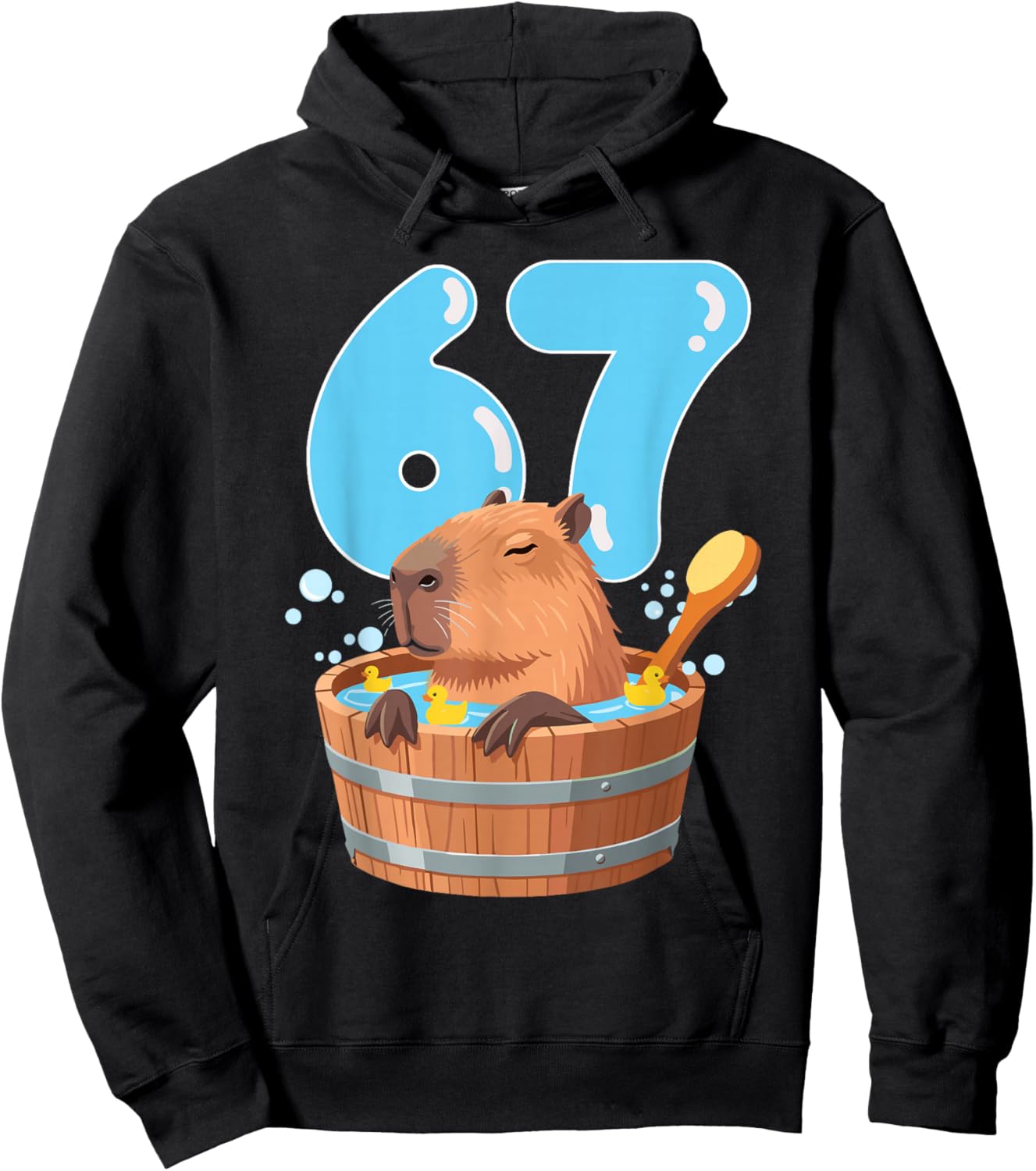 67 Six Seven 6-7 Capybara Funny Teen Kids Capybara 67 Hoodie - Hoodie | Black