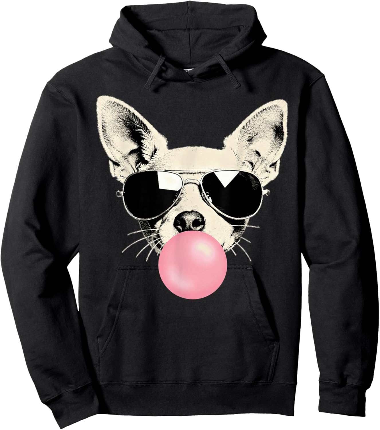 Funny Chihuahua Bubblegum Sunglasses Dog Meme Hoodie - Hoodie | Black