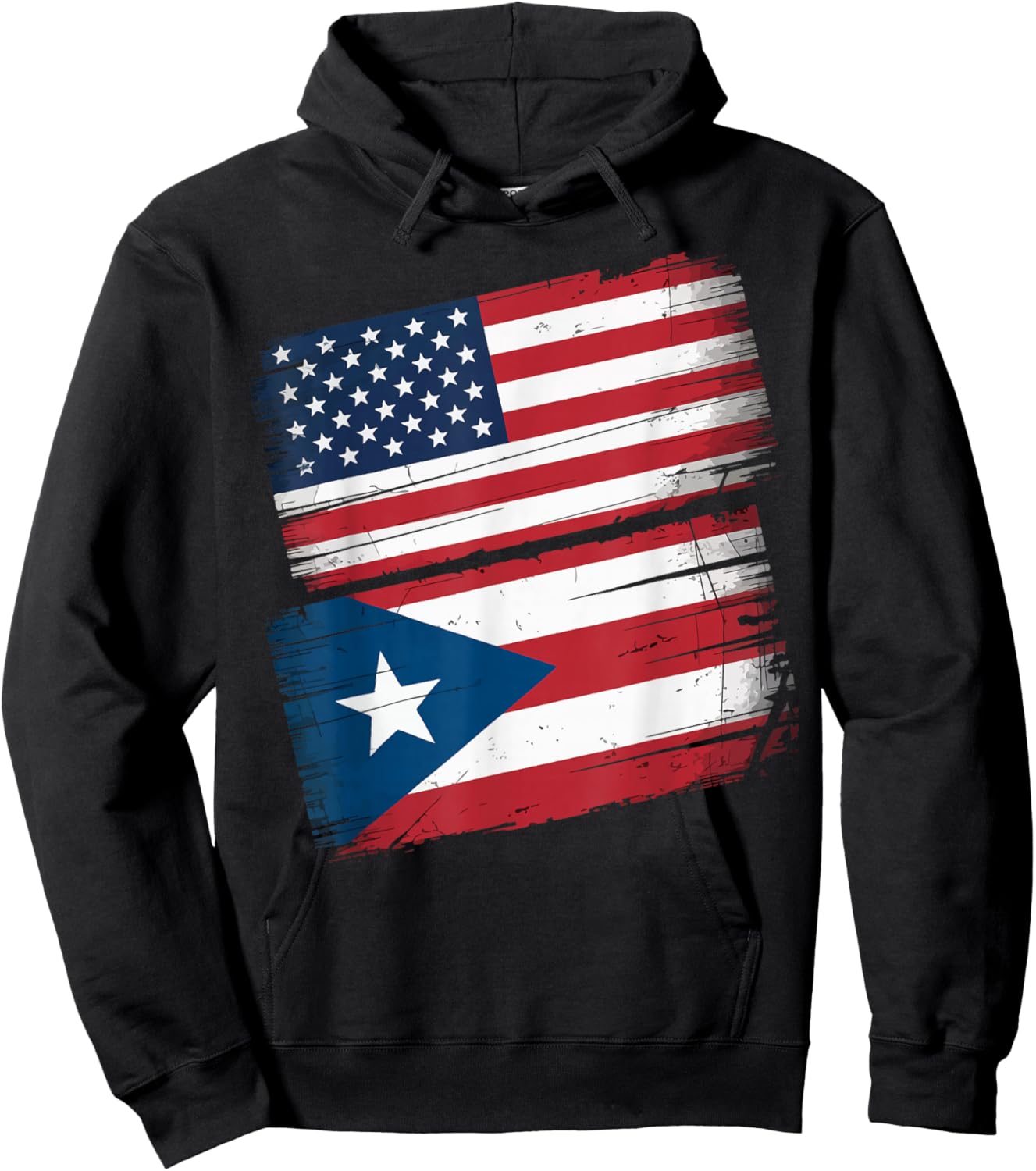 Puerto Rico USA Flag Puerto Rican American Design Hoodie - Hoodie | Black