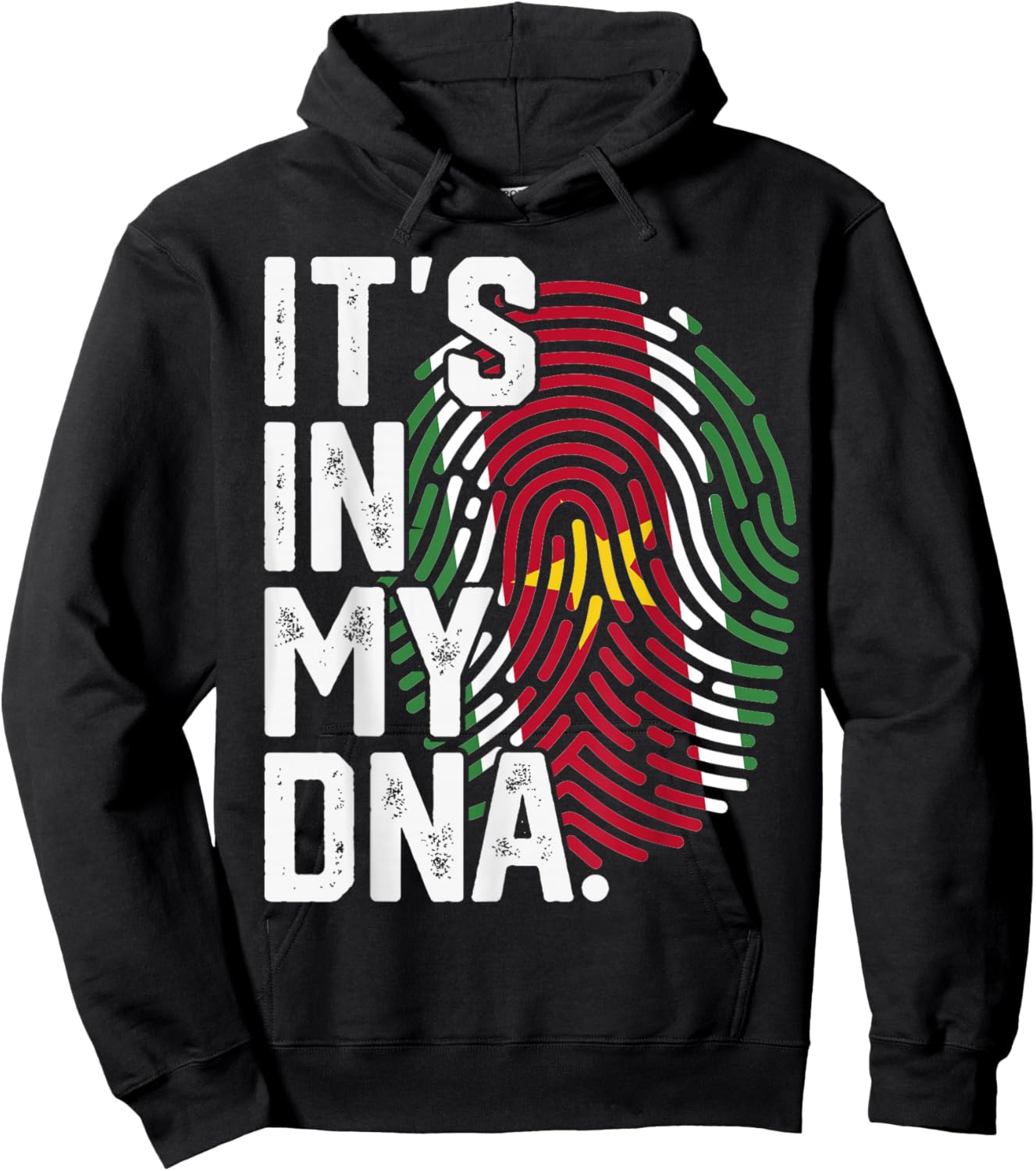 Suriname Roots Flag Fingerprint Graphic Patriotic Hoodie - Hoodie | Black