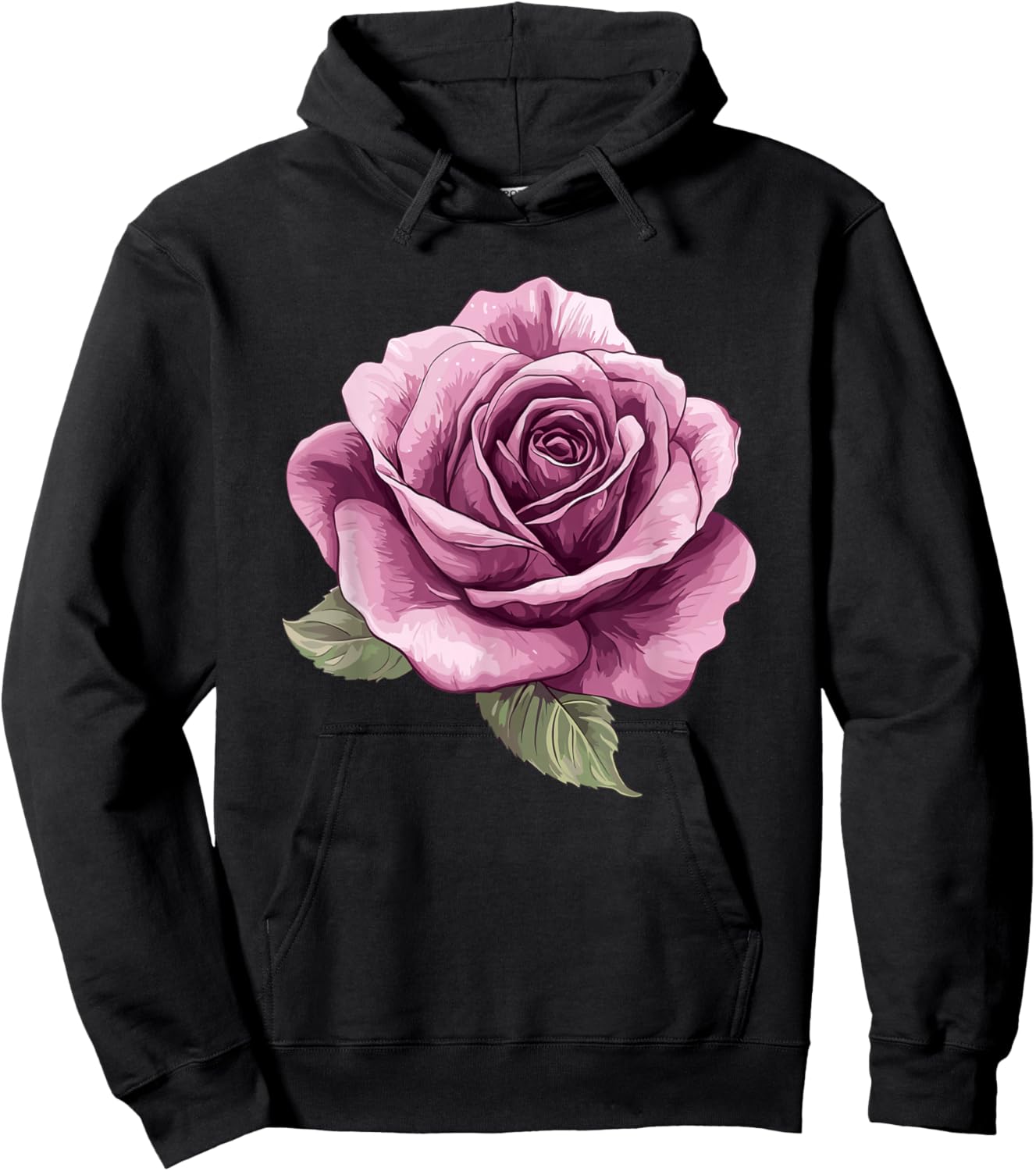 Vintage Pink Rose Flower Romantic Botanical Art Hoodie - Hoodie | Black
