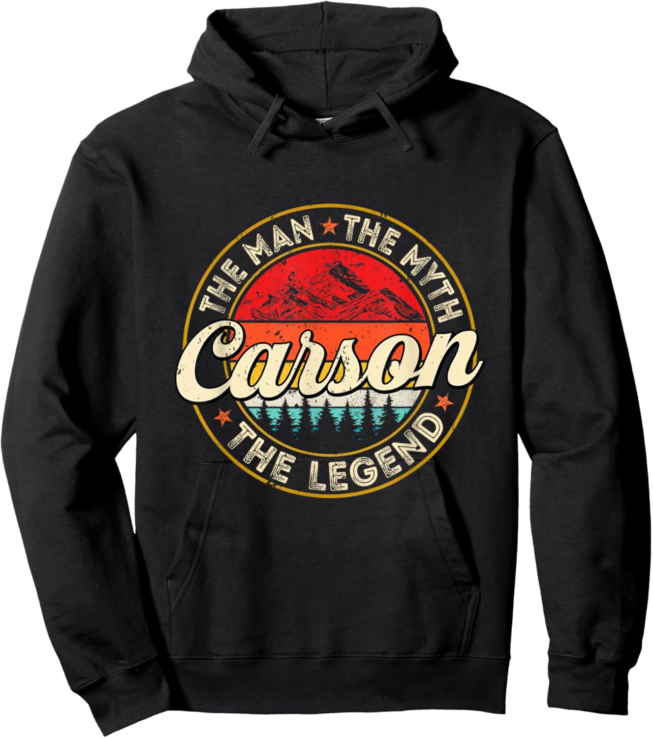 Carson The Man The Myth The Legend Personalized Name Hoodie - Hoodie | Black