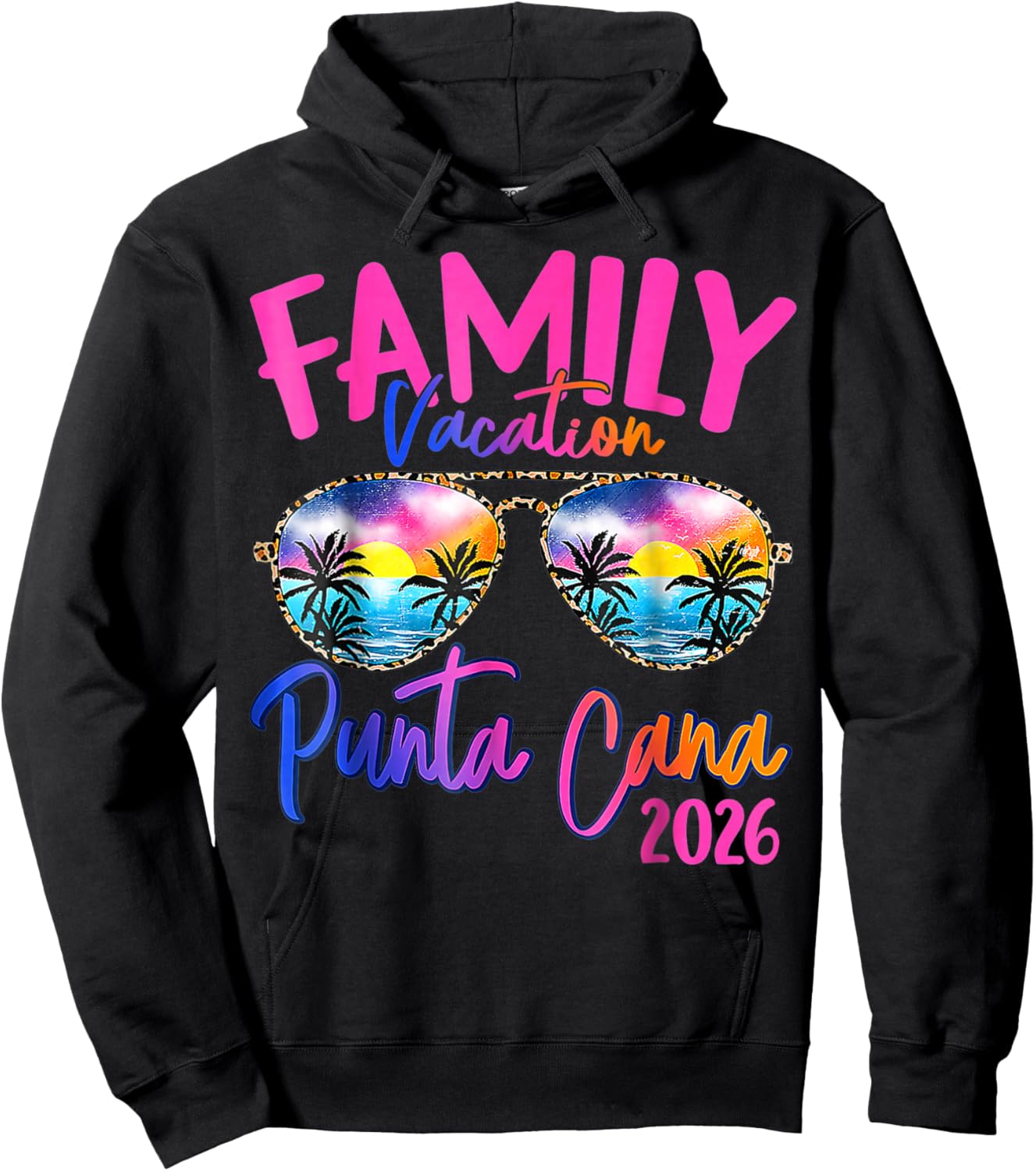 Family Vacation Punta Cana 2026 Matching Holiday Summer Hoodie - Hoodie | Black