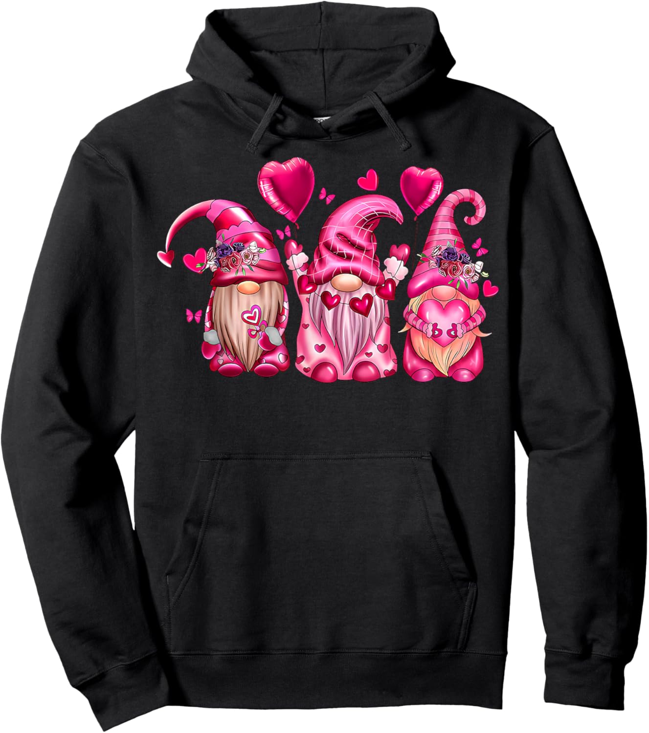Valentine's Shirt for Cute Gnomes Love Heart Hoodie - Hoodie | Black